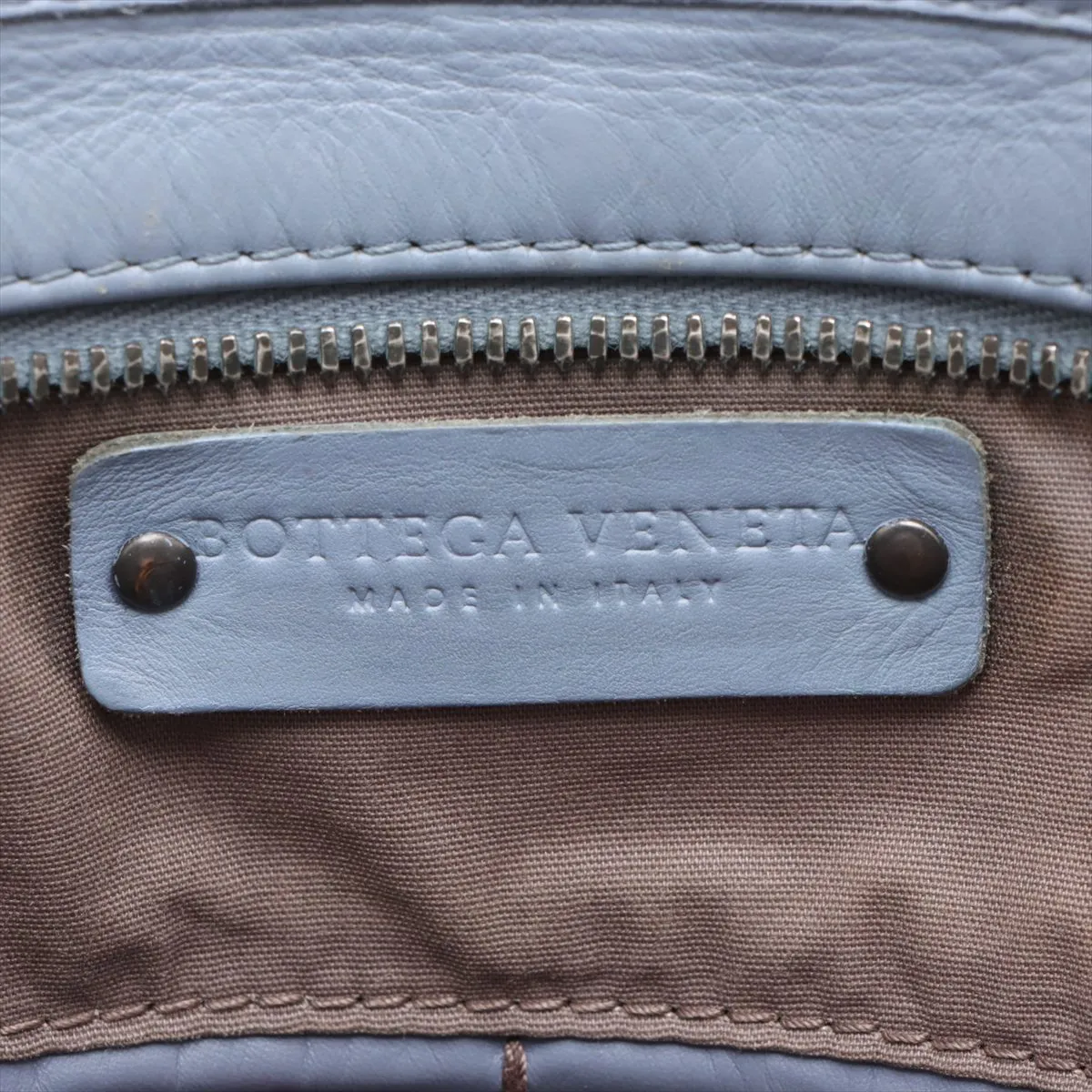 Intrecciato Leather Business Bag Blue — view 11