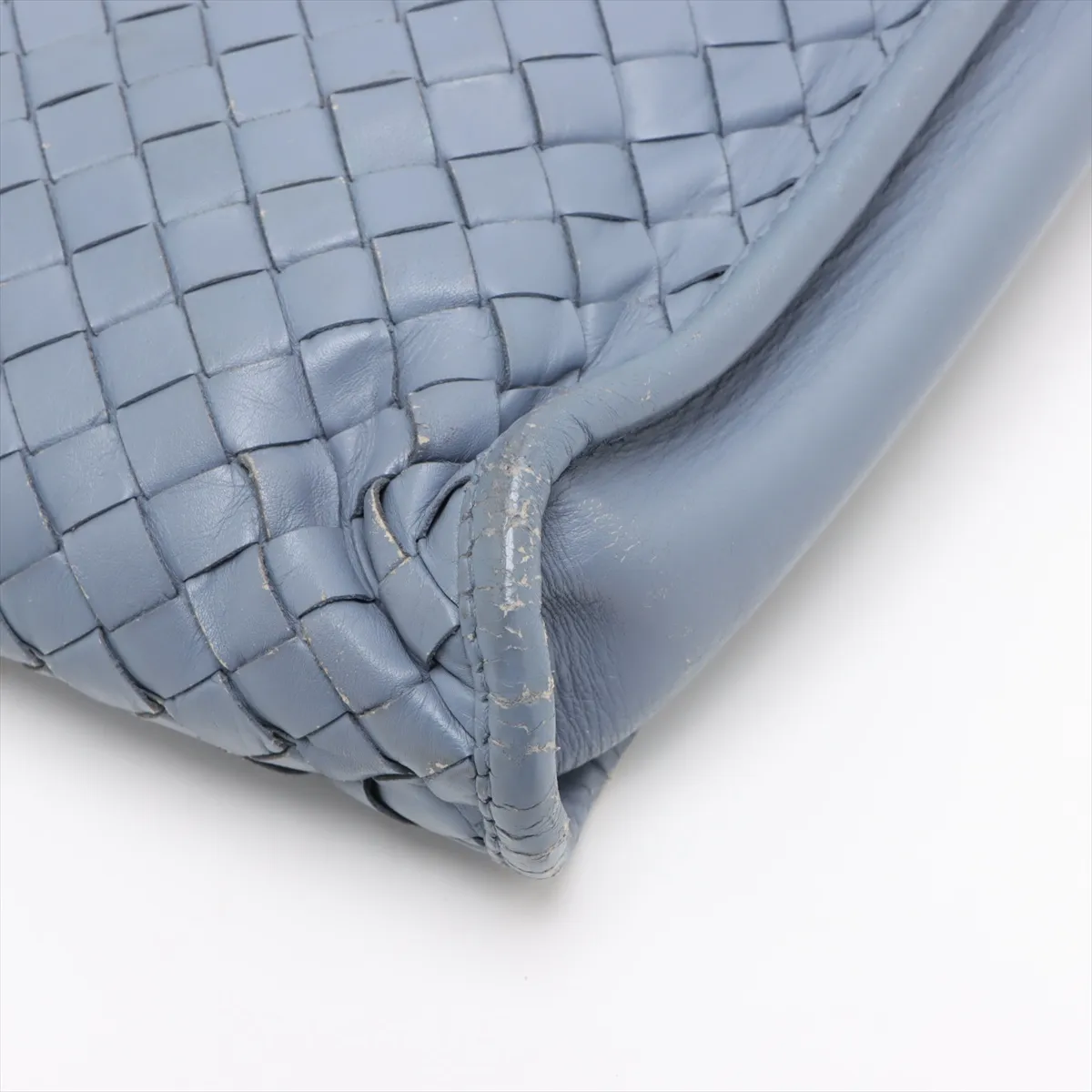 Intrecciato Leather Business Bag Blue — view 15