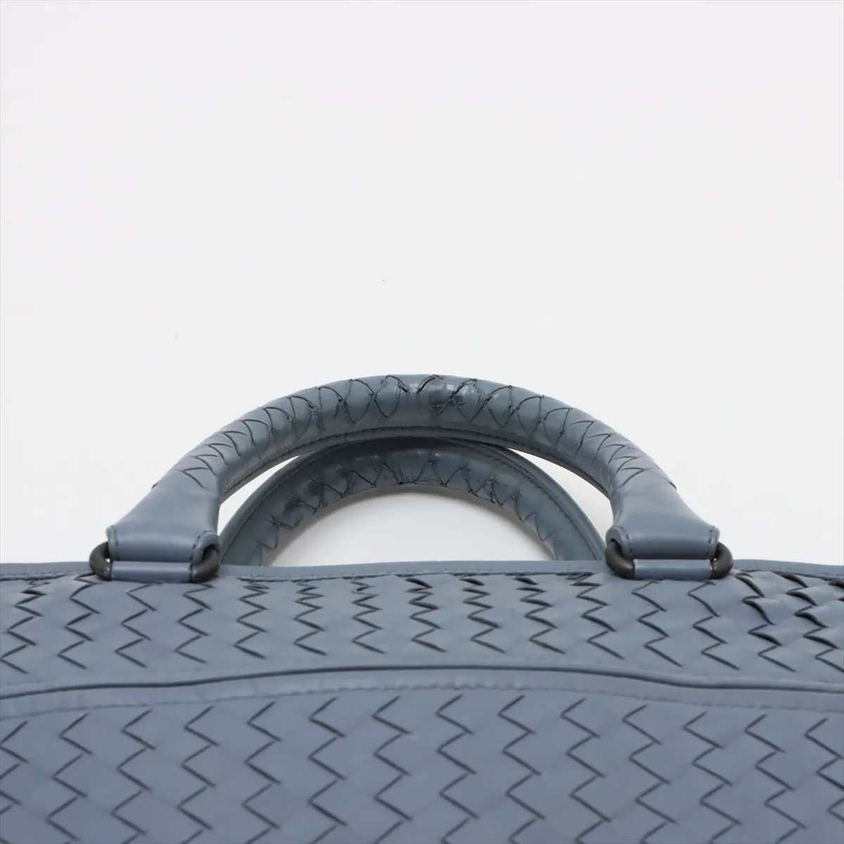Intrecciato Leather Business Bag Blue — view 6