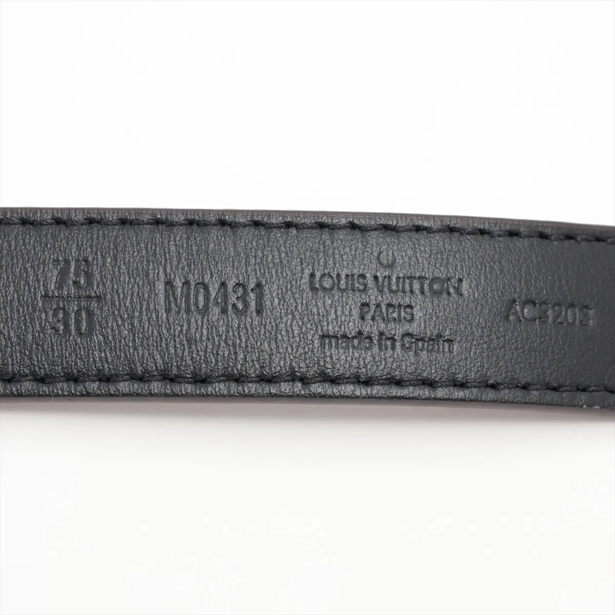 M0431 Ceinture LV Iconic AC3203 Belt, size 75, PVC x Leather, Black x Brown. Shows signs of wear: — view 5