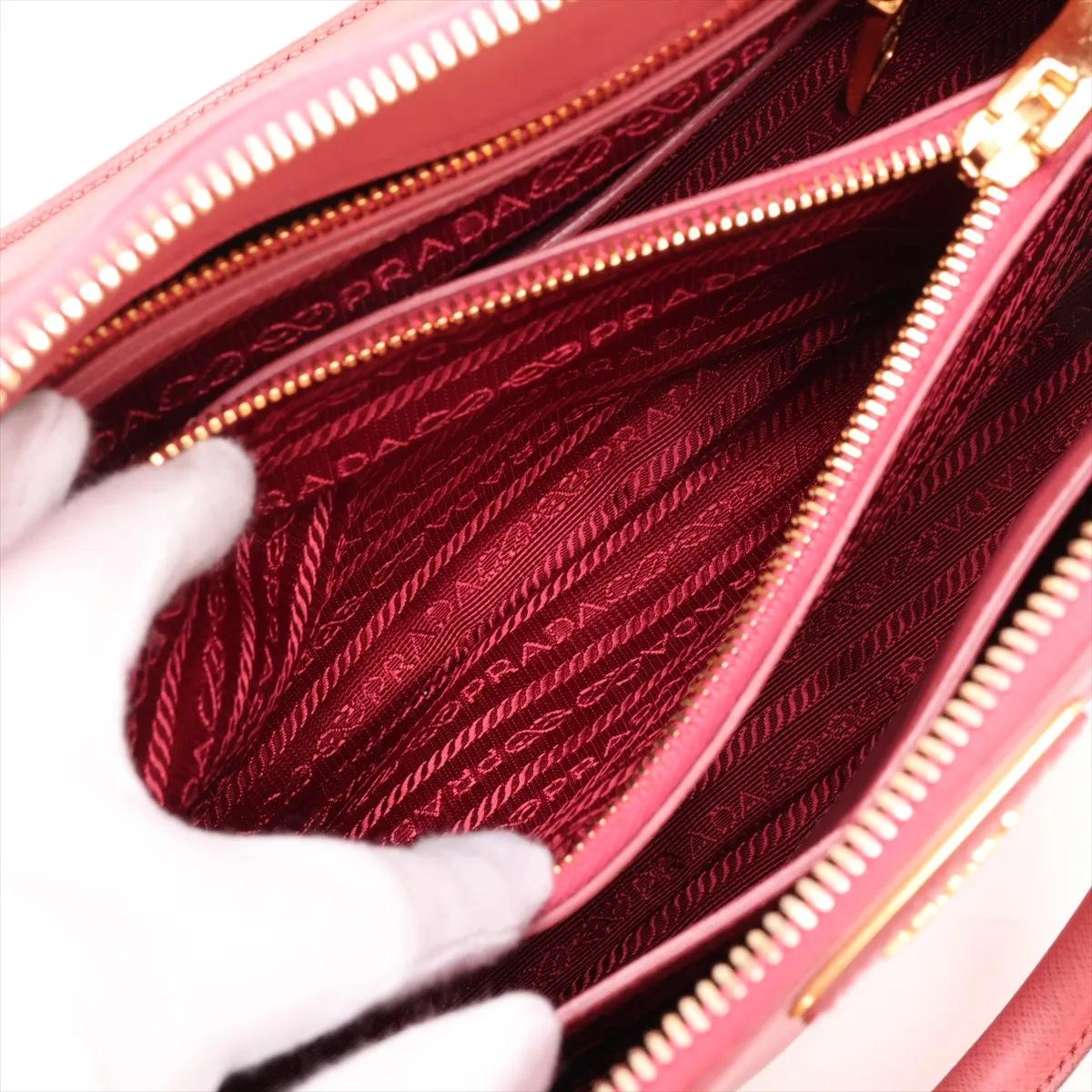 Saffiano Lux BL0837 Leather 2-Way Handbag Pink — view 11