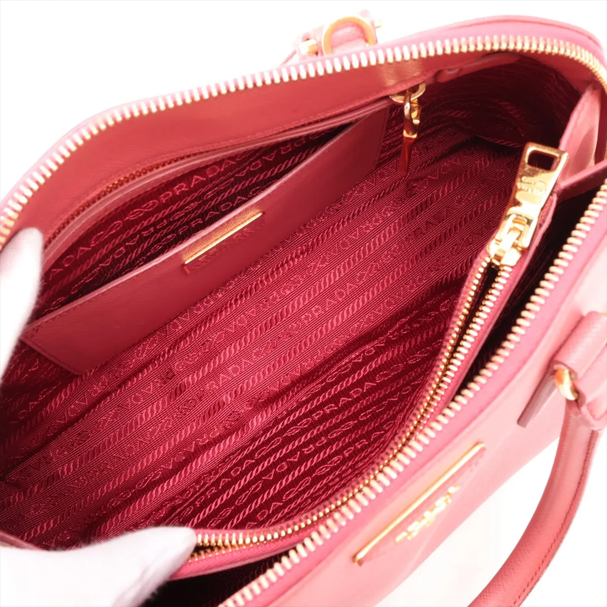 Saffiano Lux BL0837 Leather 2-Way Handbag Pink — view 12