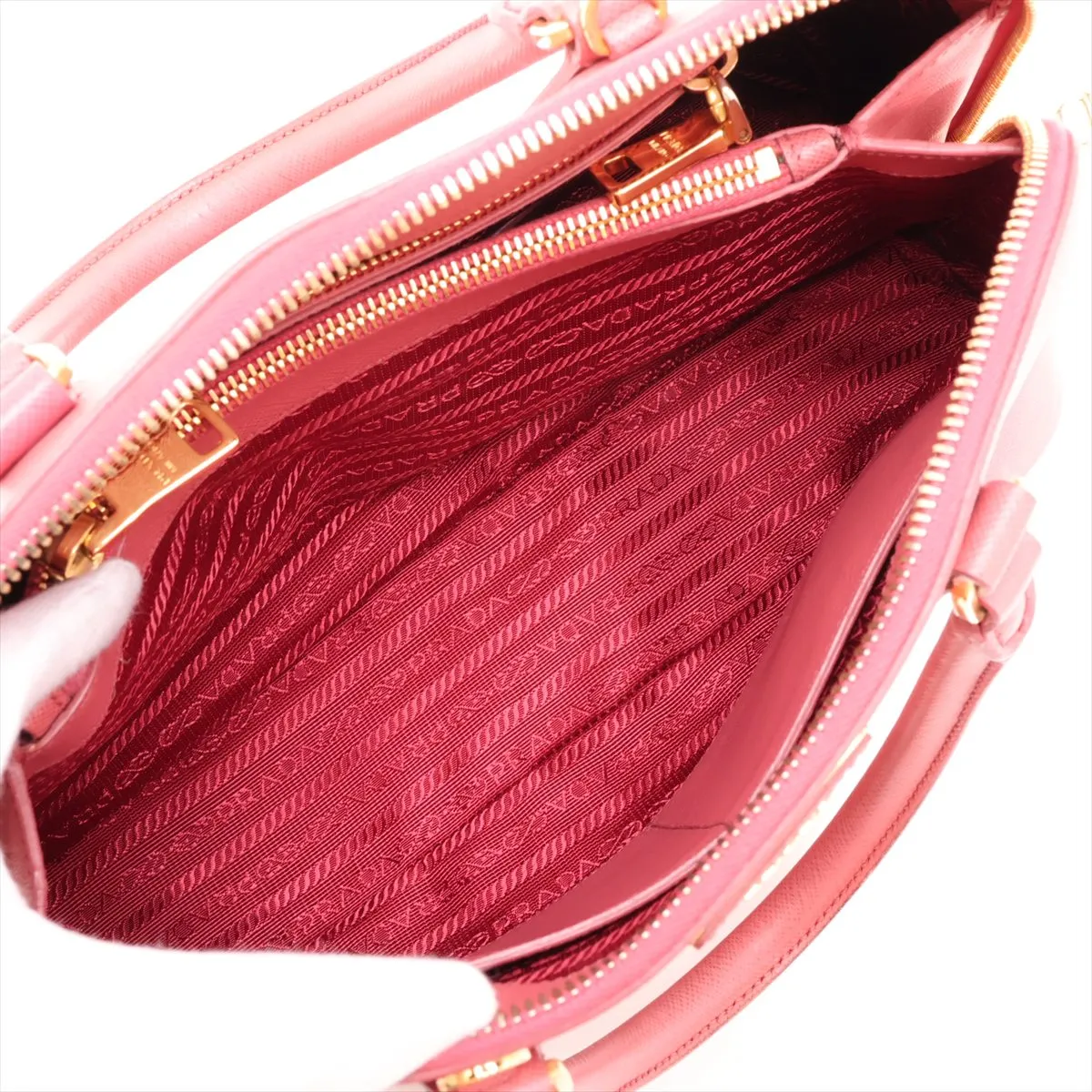 Saffiano Lux BL0837 Leather 2-Way Handbag Pink — view 8