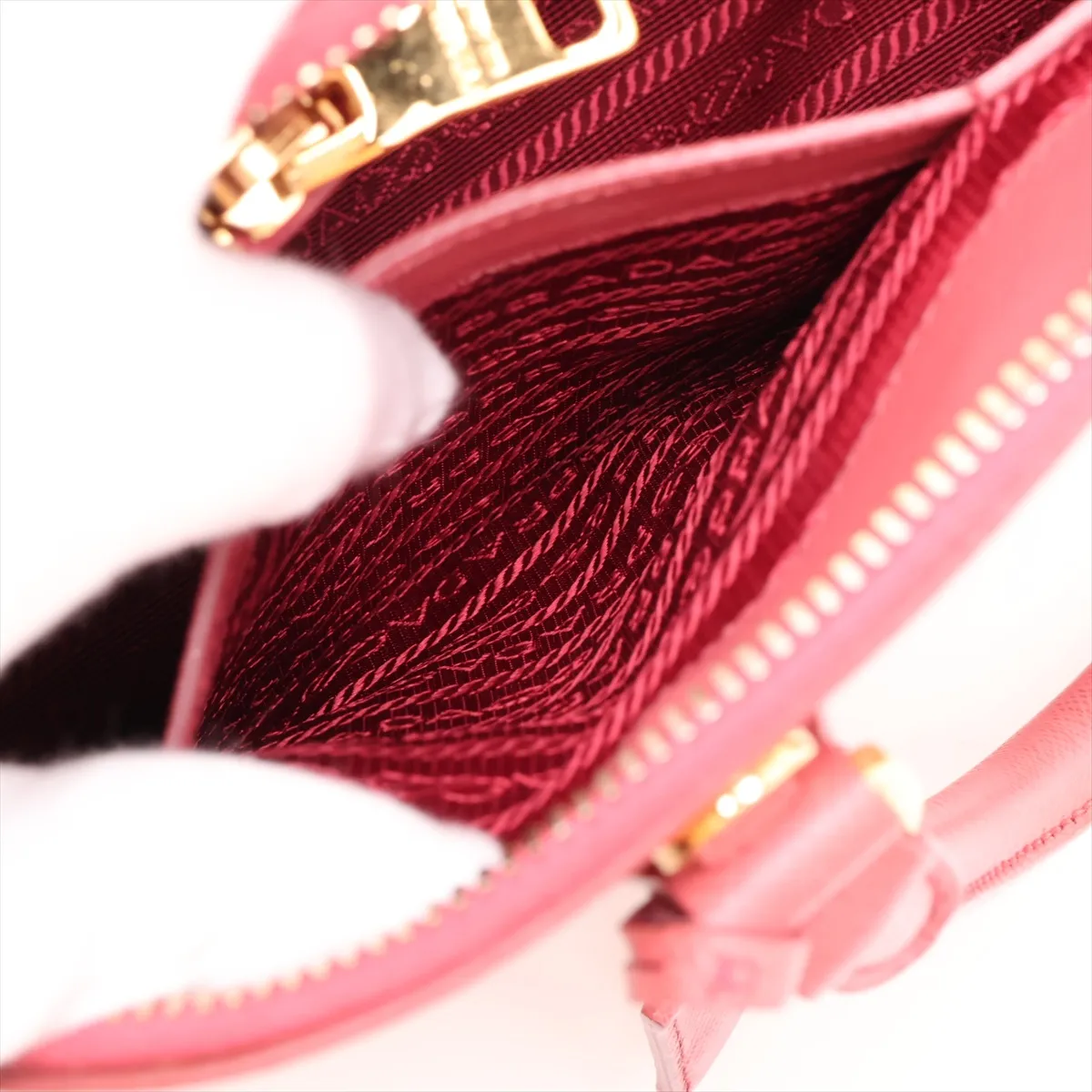Saffiano Lux BL0837 Leather 2-Way Handbag Pink — view 9