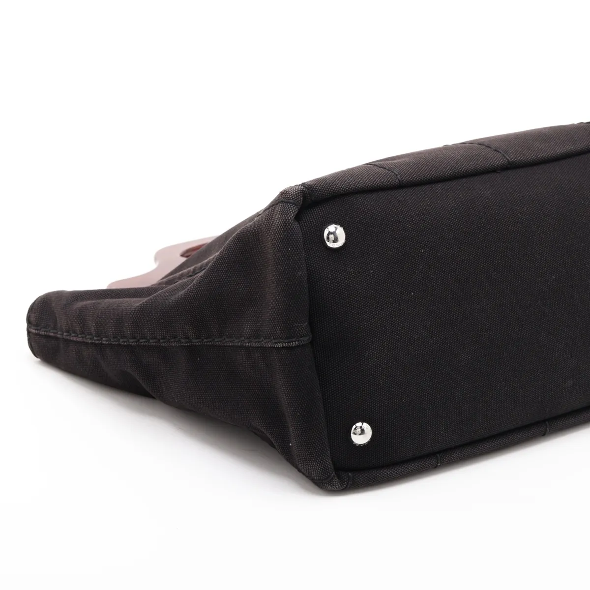 Canapa Canvas x Wood 2-Way Handbag, Black — view 4