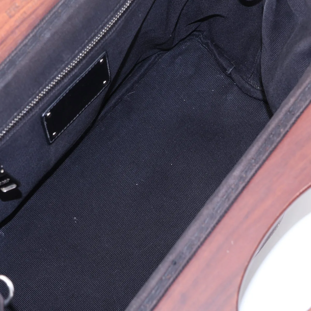 Canapa Canvas x Wood 2-Way Handbag, Black — view 8