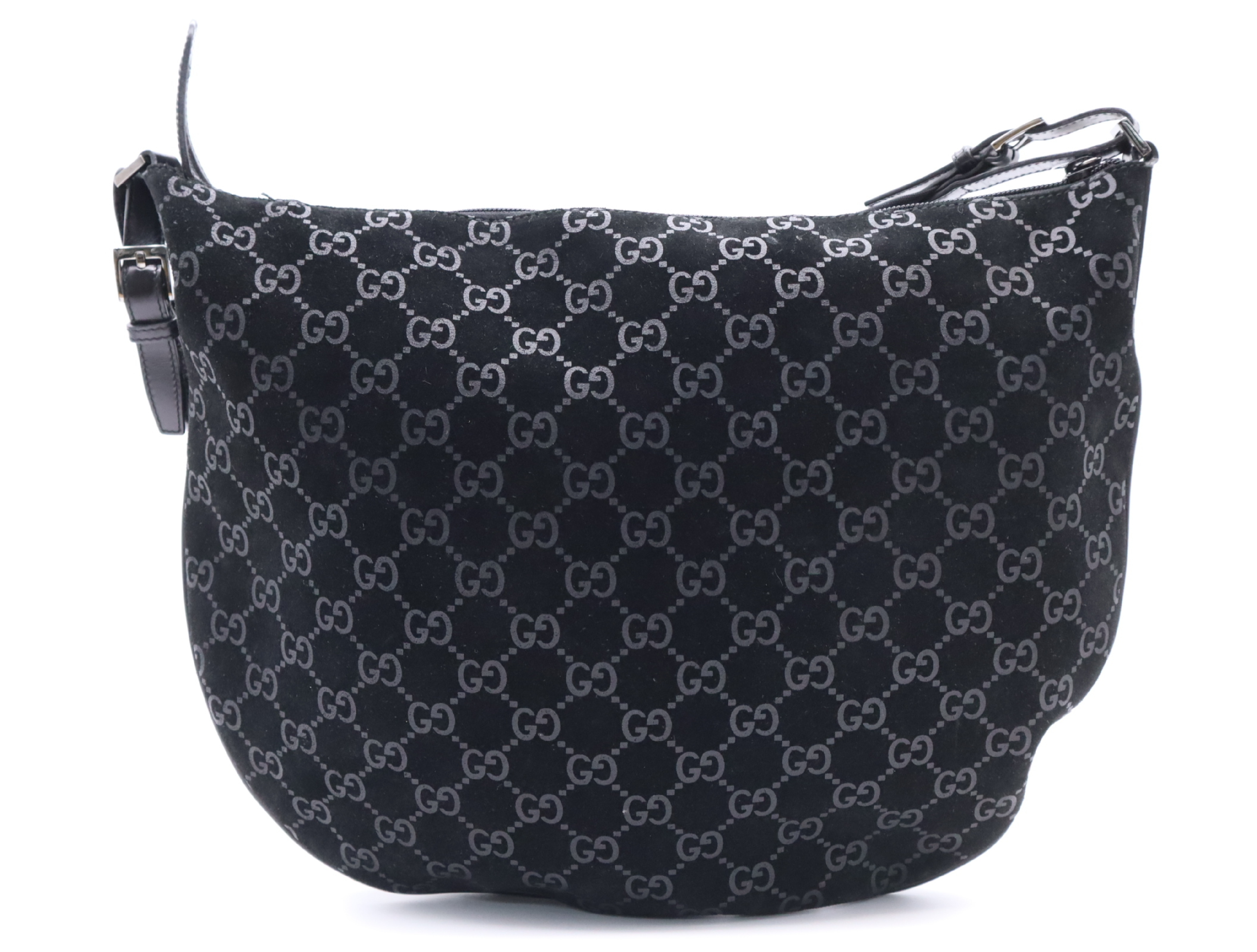 001・1206 GG Suede Black Shoulder Bag — view 2