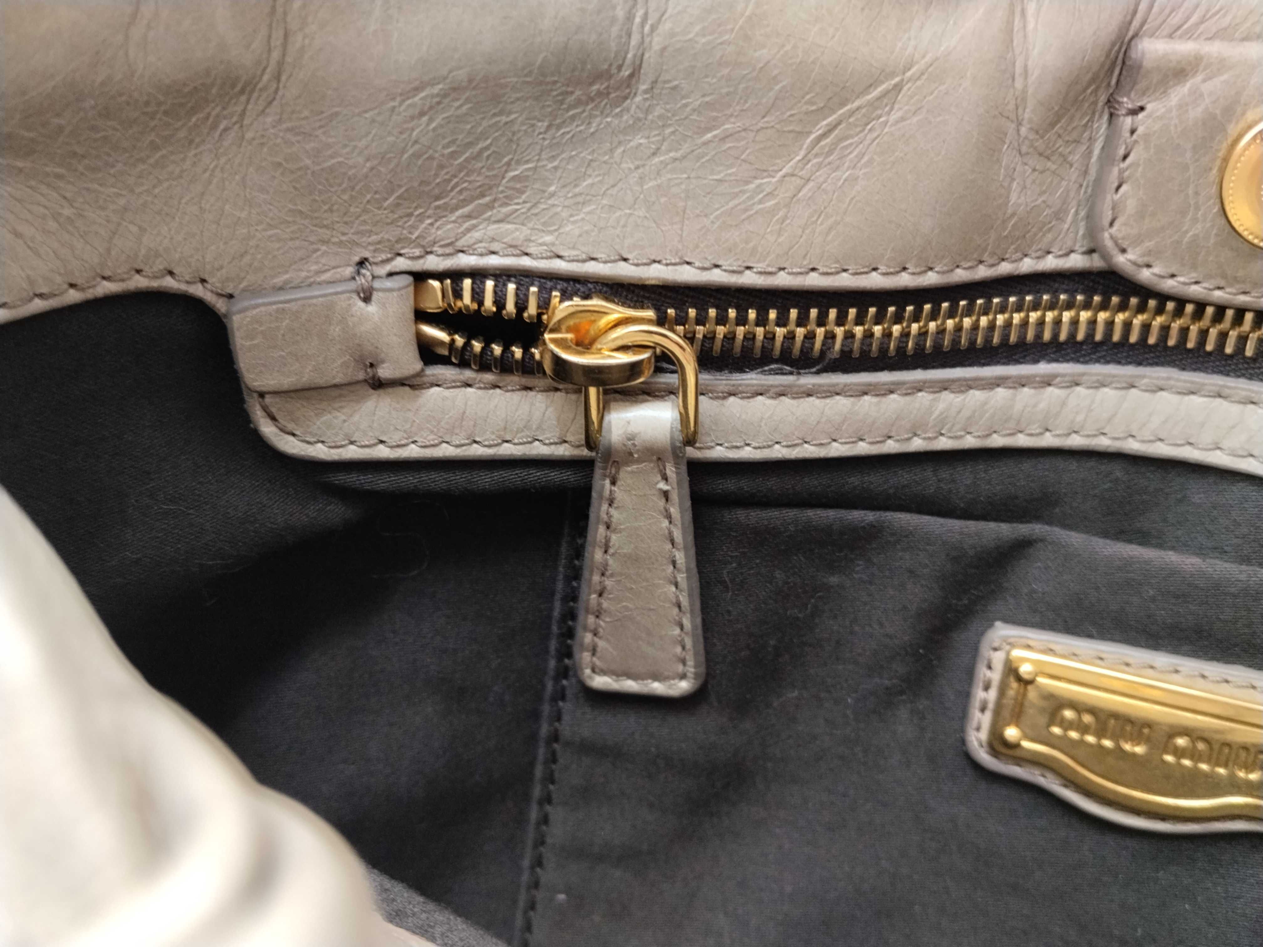 Leather 2-Way Handbag, Beige, RT0383 (Handbag) — view 14