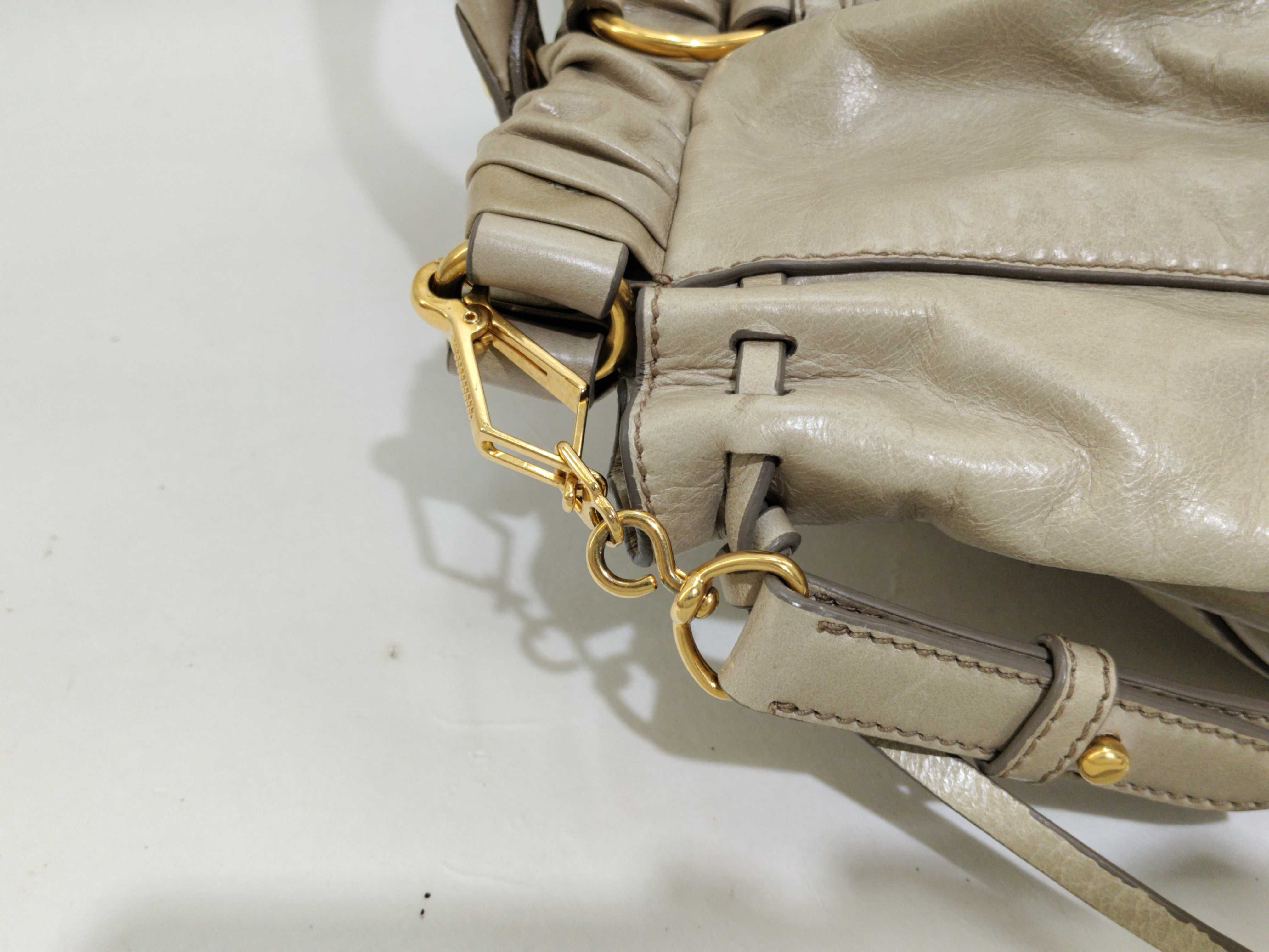 Leather 2-Way Handbag, Beige, RT0383 (Handbag) — view 4