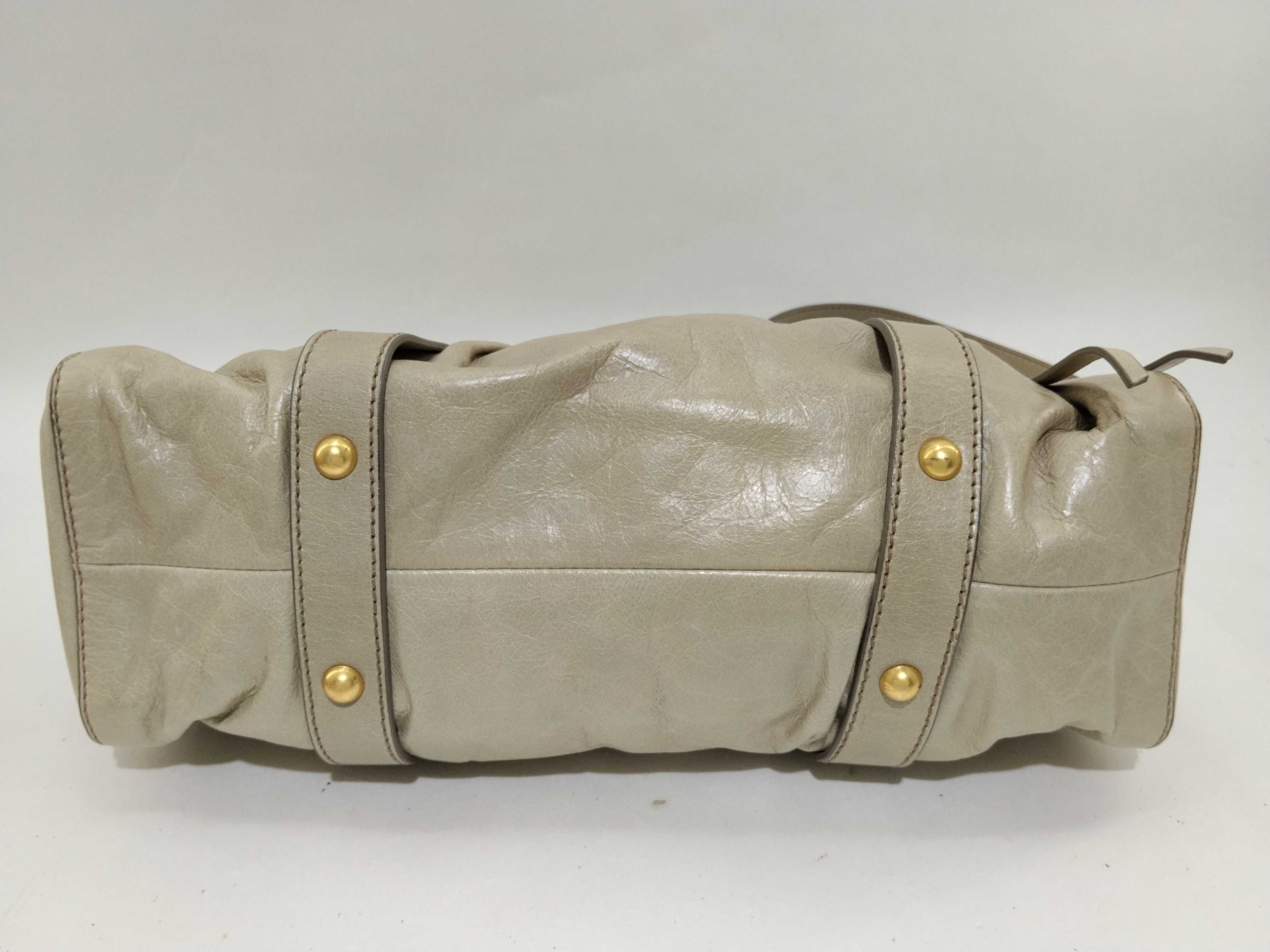 Leather 2-Way Handbag, Beige, RT0383 (Handbag) — view 6
