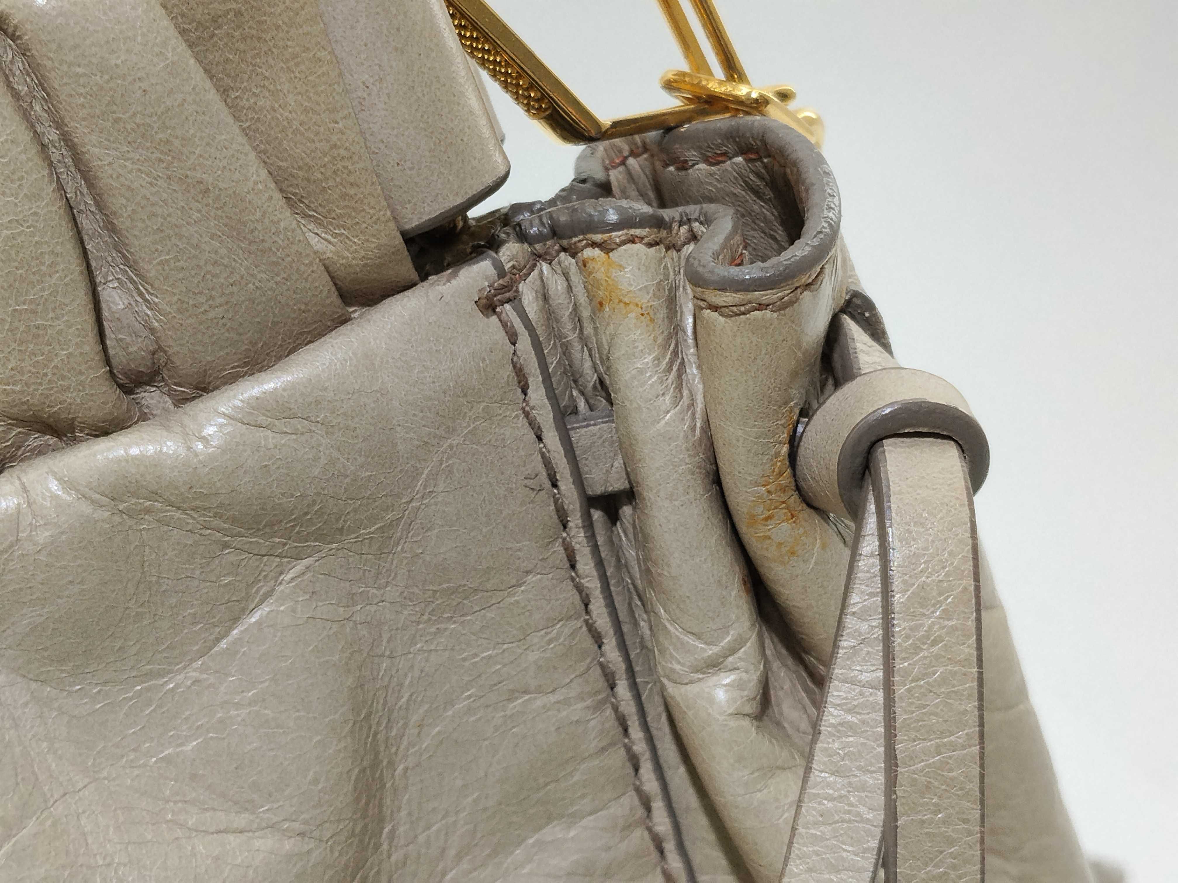 Leather 2-Way Handbag, Beige, RT0383 (Handbag) — view 10