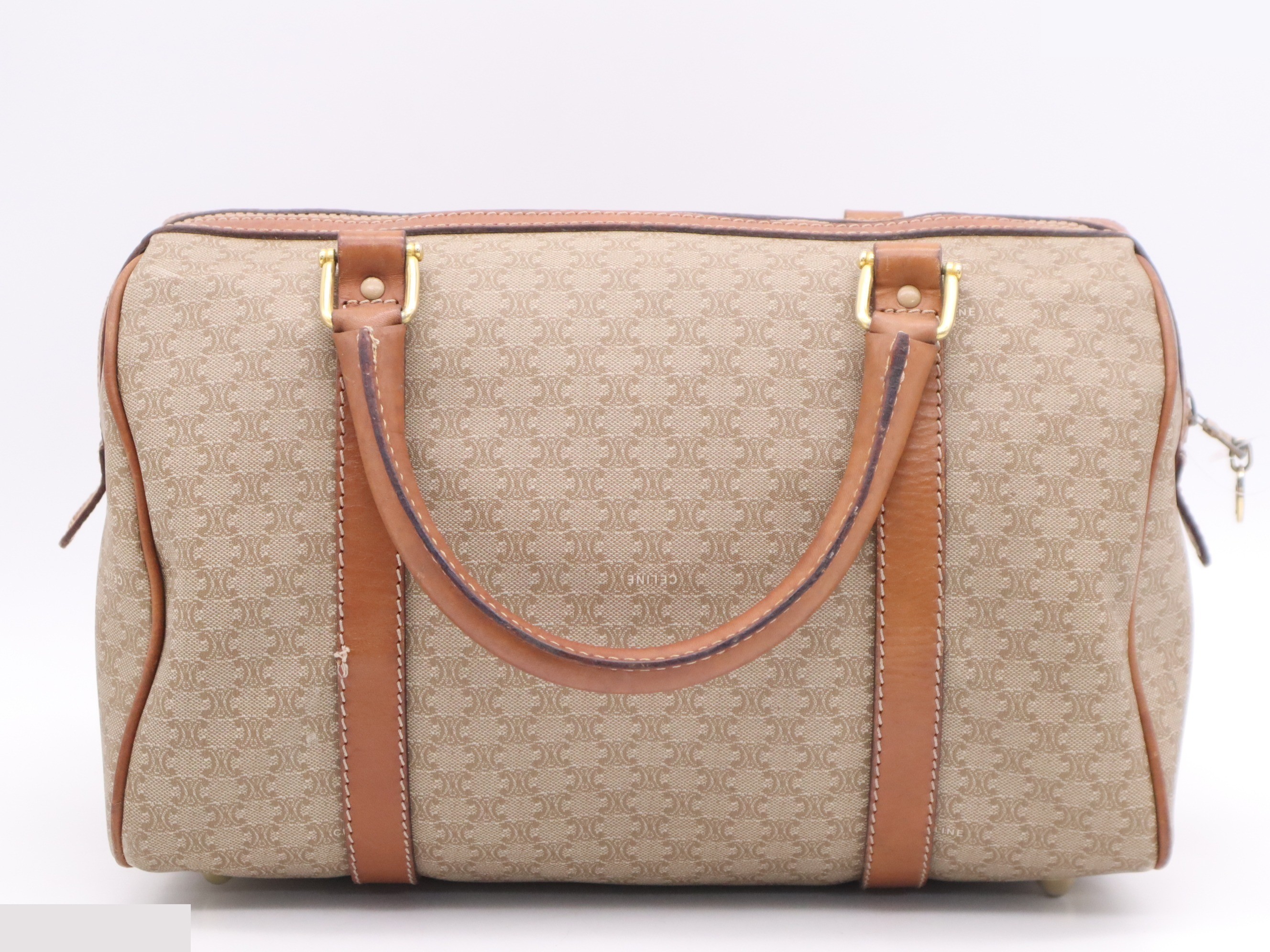 PVC Triomphe handbag, beige/brown, gold hardware. — view 2