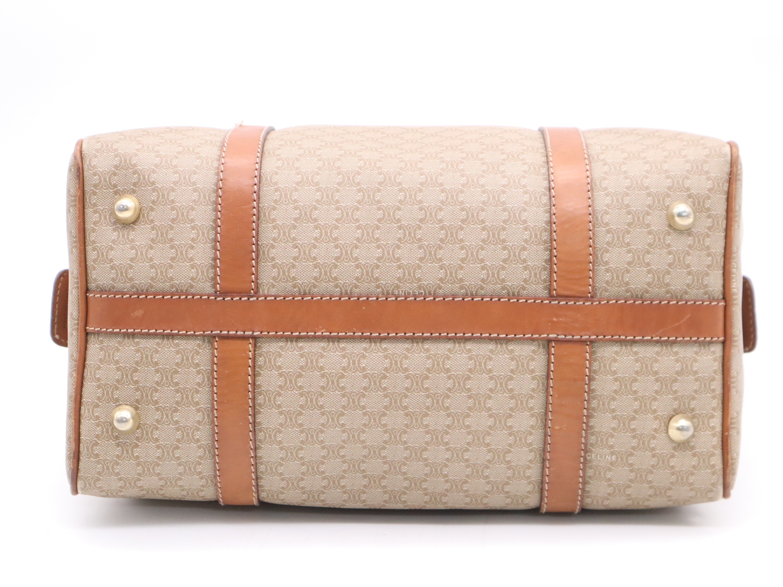 PVC Triomphe handbag, beige/brown, gold hardware. — view 4