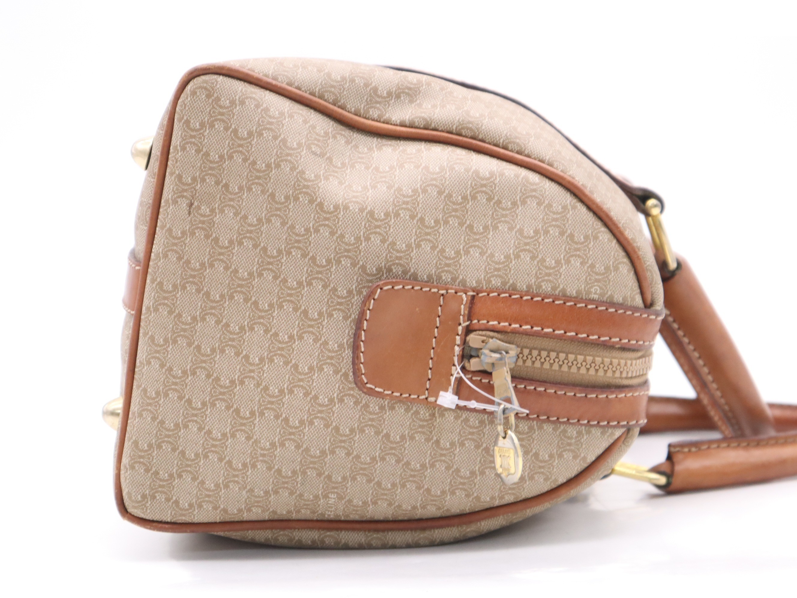 PVC Triomphe handbag, beige/brown, gold hardware. — view 5