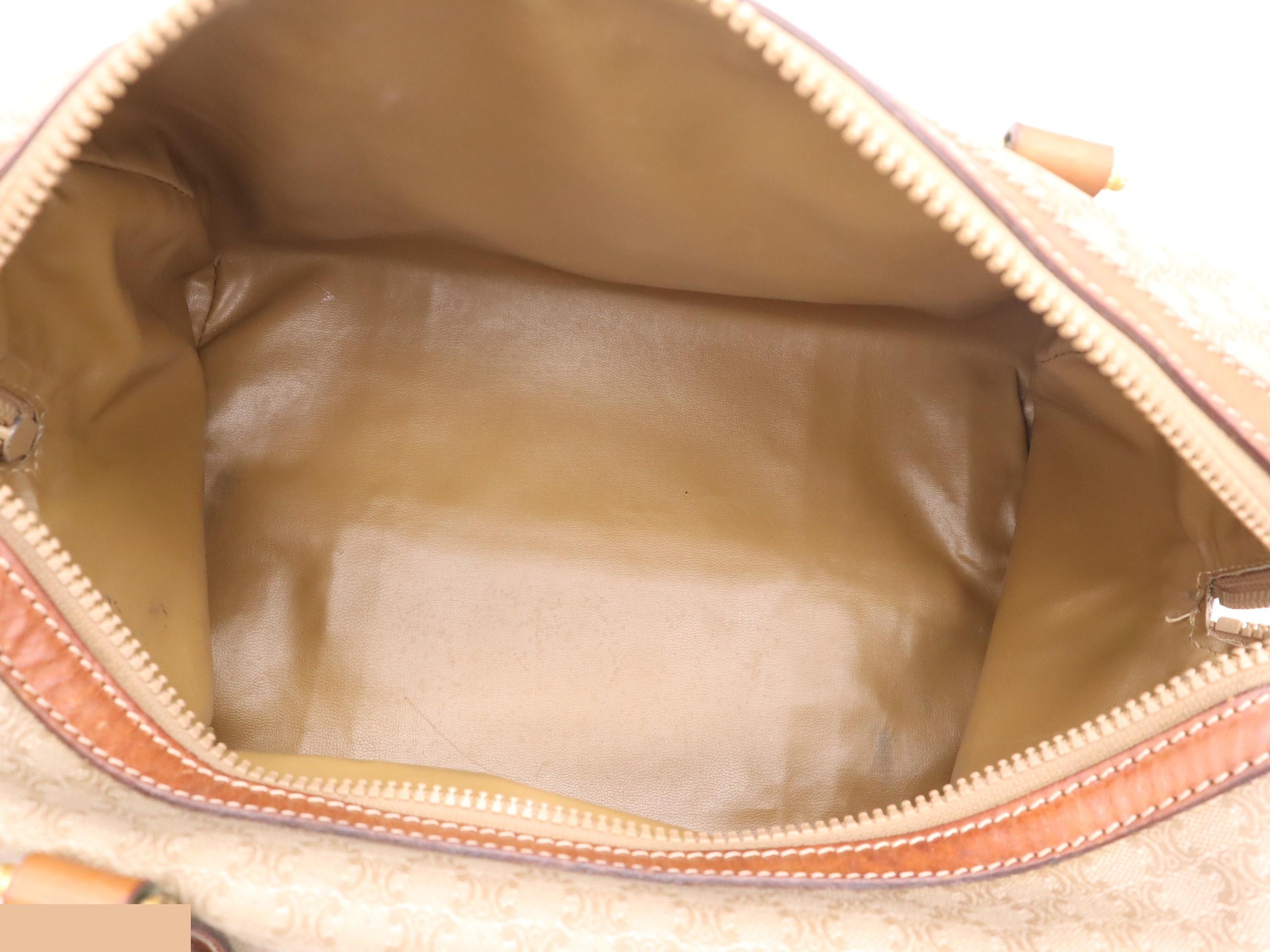 PVC Triomphe handbag, beige/brown, gold hardware. — view 7