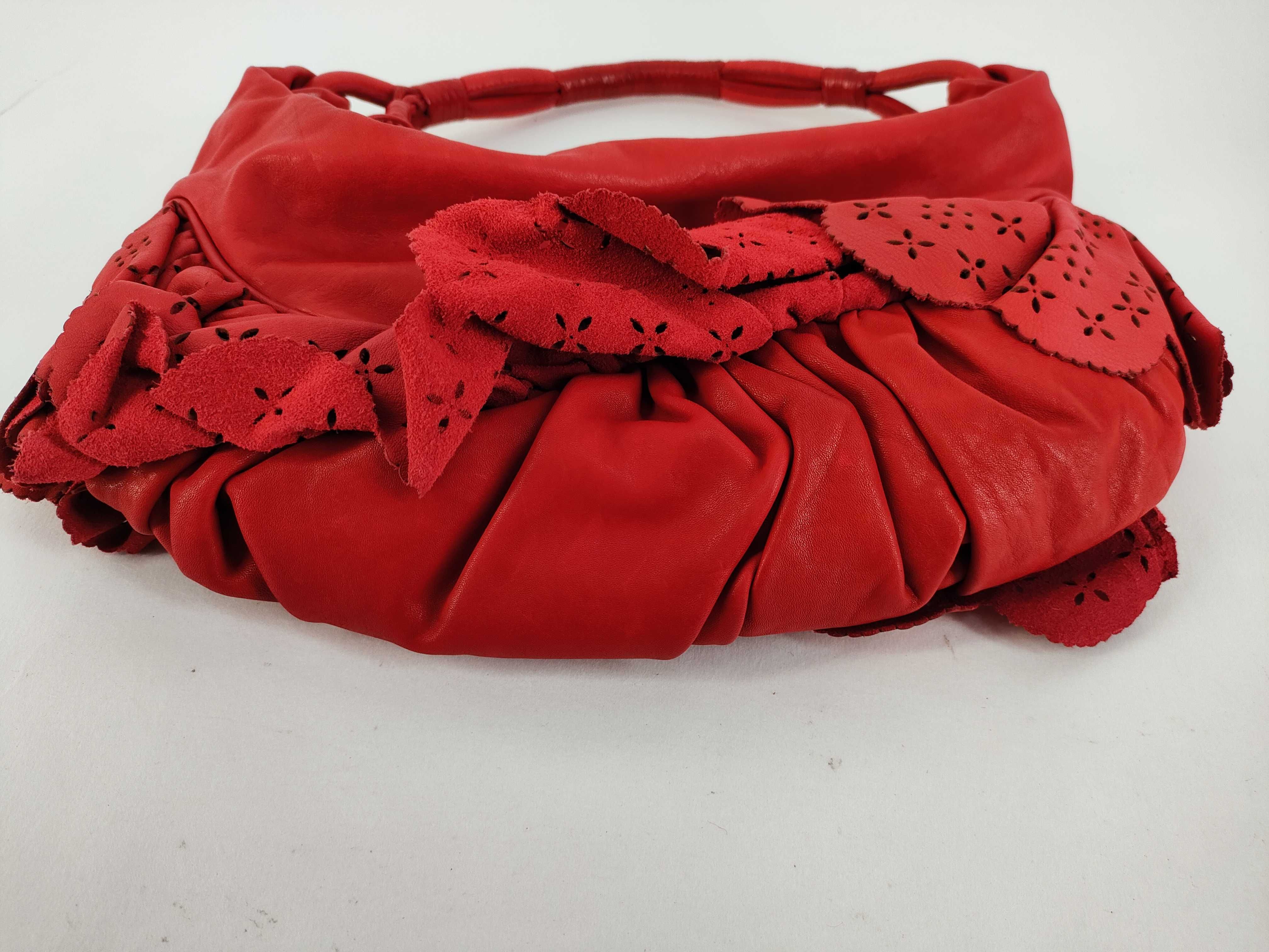 Galliano Era Gypsy Lambskin Frill Logo Charm Perforated Hobo One-Shoulder Bag with Guarantee Card and Dust Bag — view 7