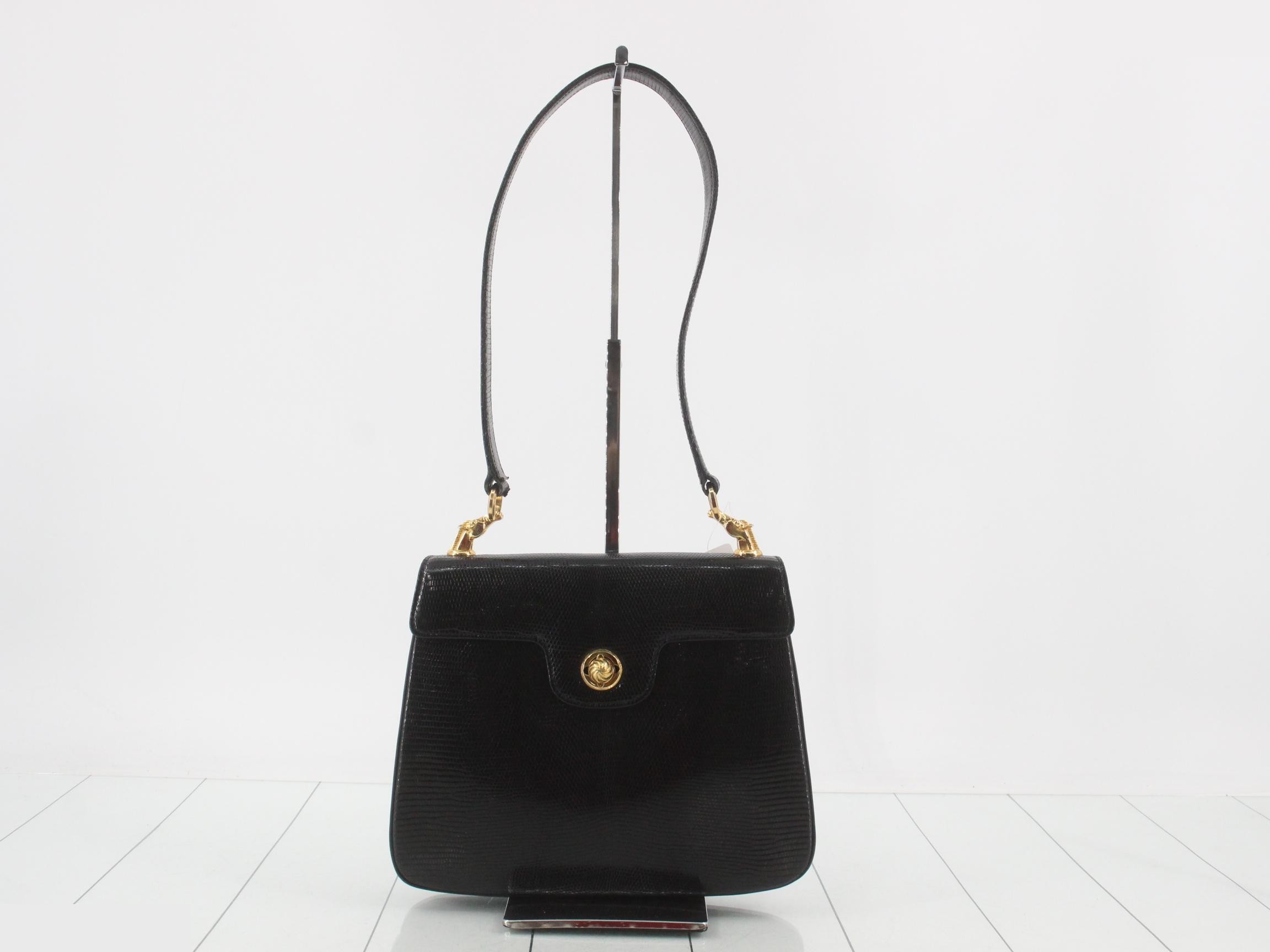 Lizard leather, Futaba hardware, black