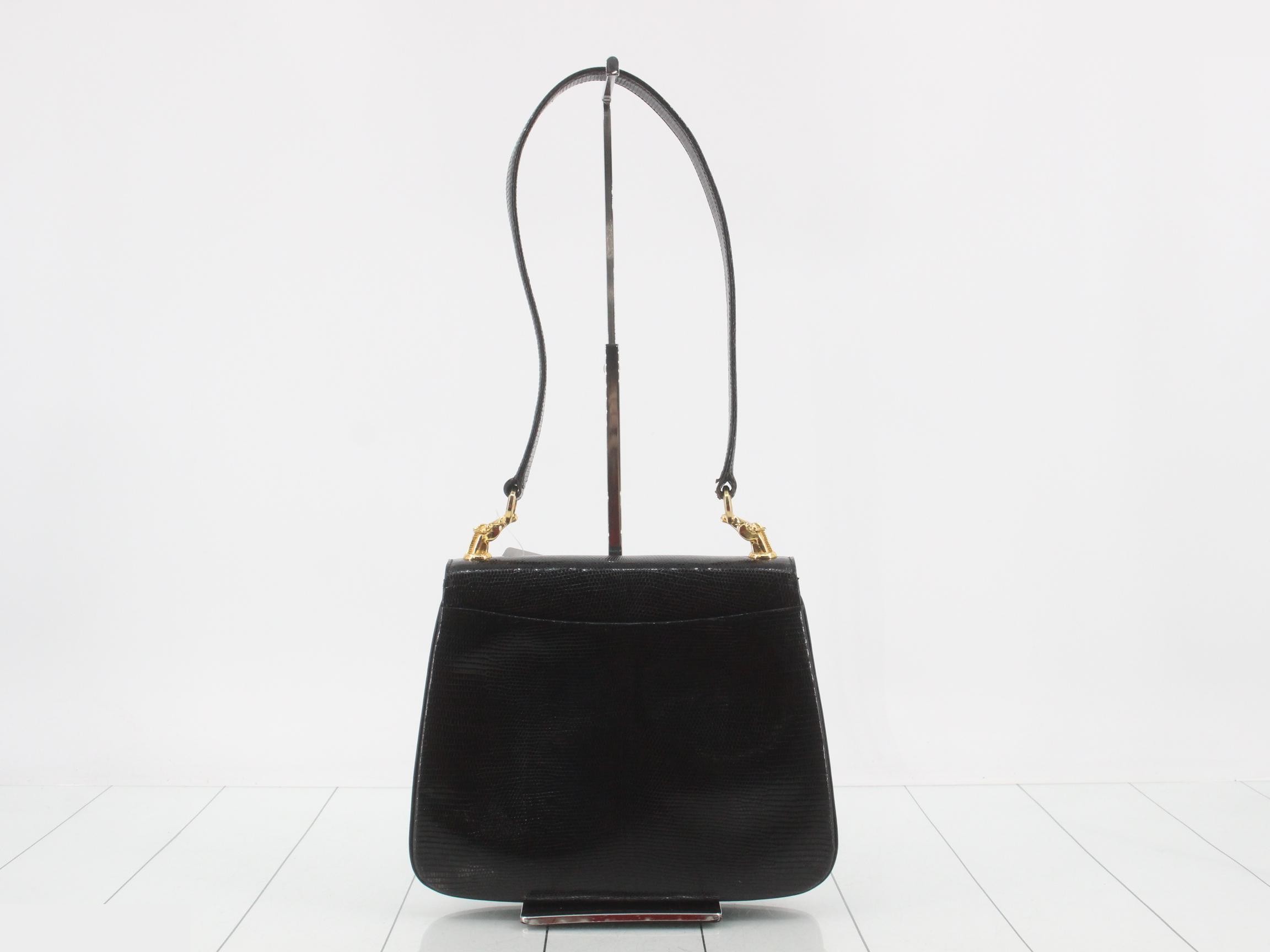Lizard leather, Futaba hardware, black — view 2