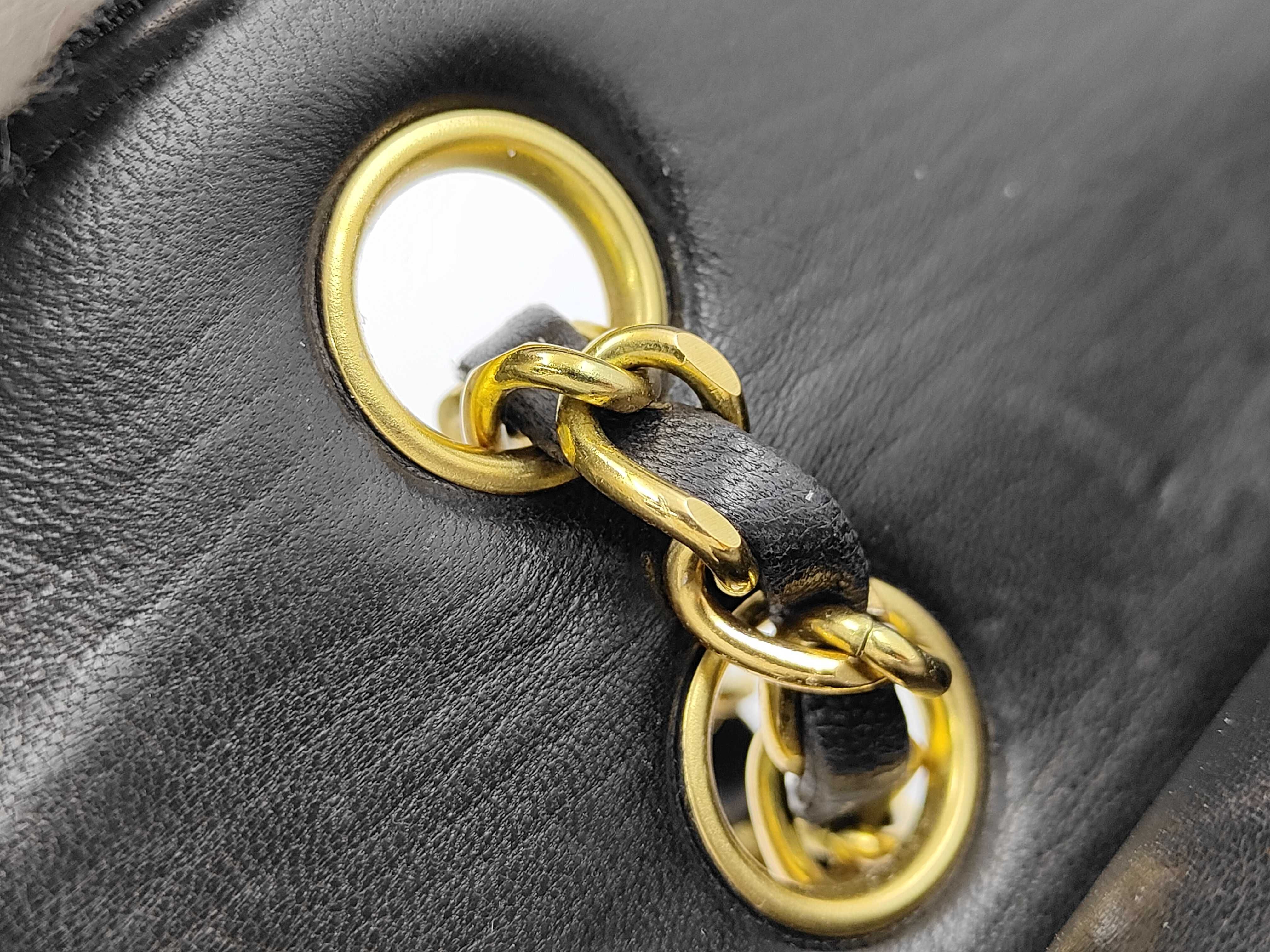 Matelassé Double Flap Black Shoulder Bag — view 5