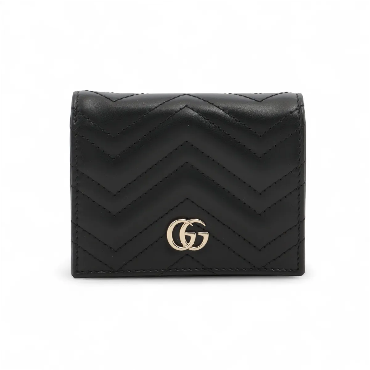 GG Marmont 466492 Leather Compact Wallet, Black
