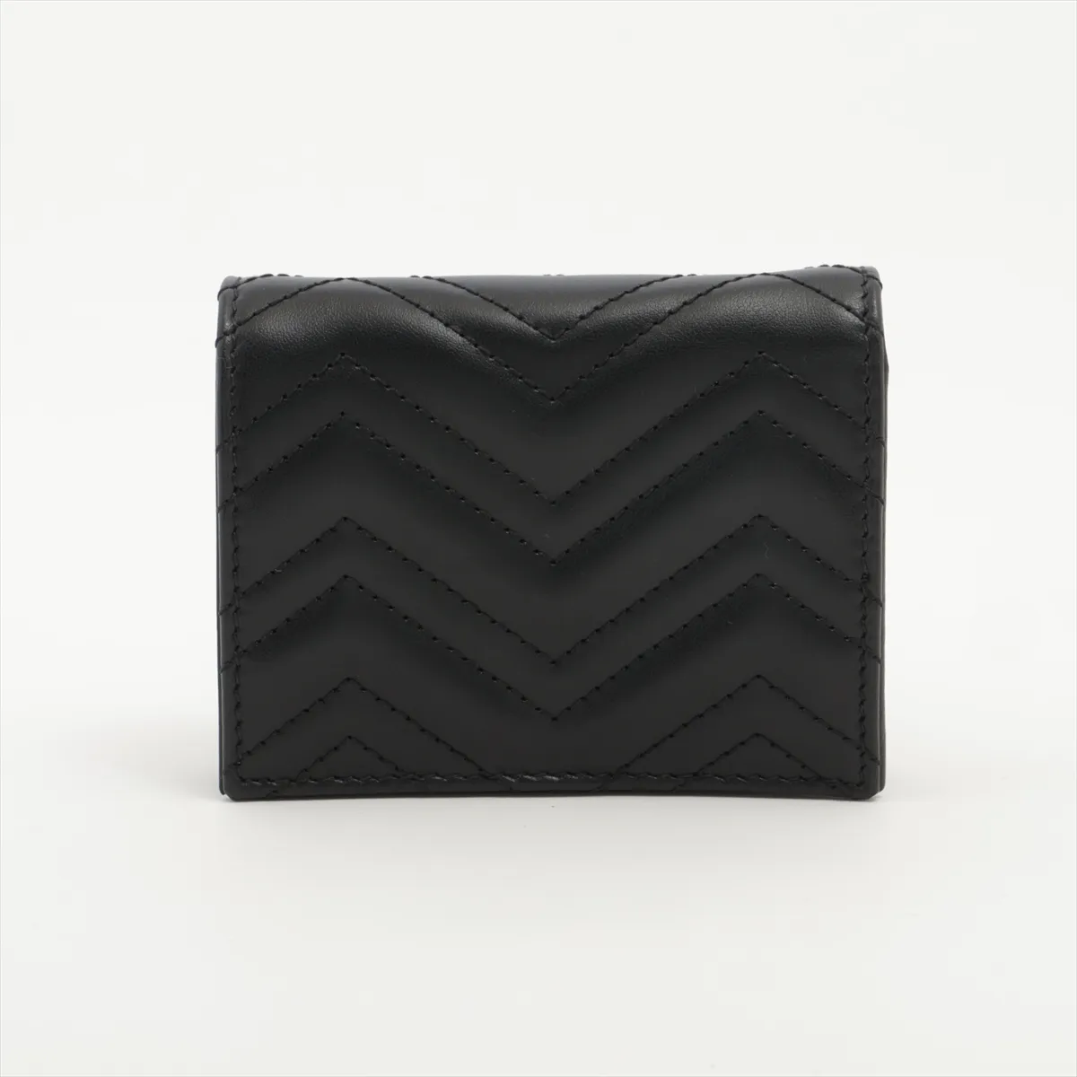 GG Marmont 466492 Leather Compact Wallet, Black — view 2