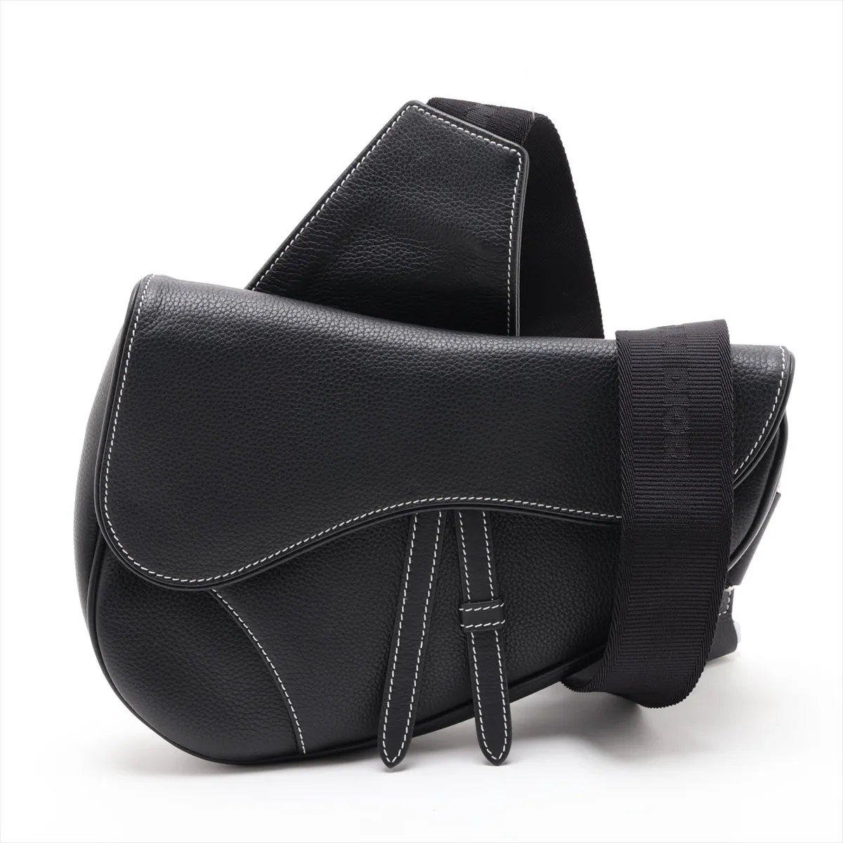 Saddle Bag Leather Body Bag Black