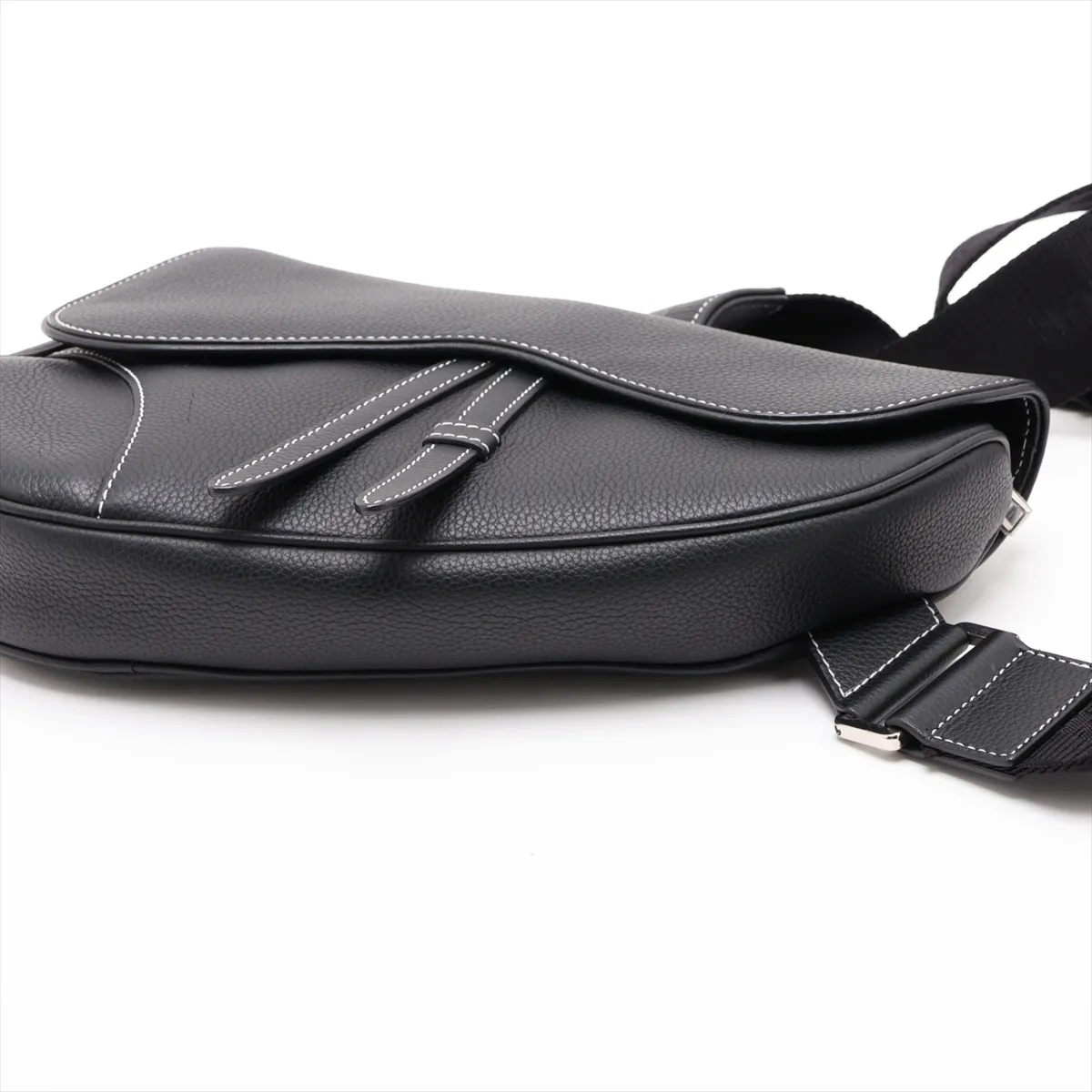 Saddle Bag Leather Body Bag Black — view 3