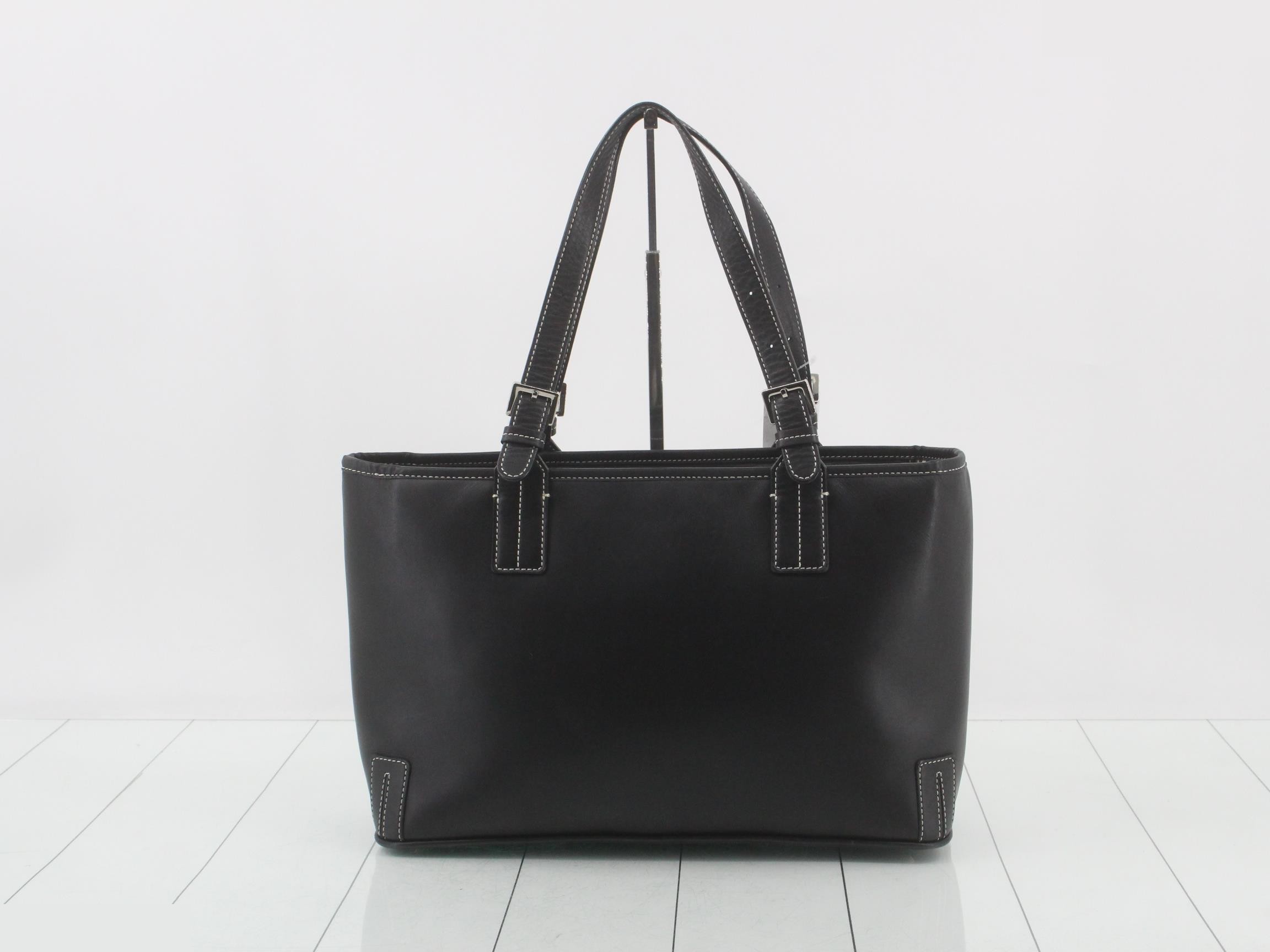 Front flap Nova check tote bag/handbag, leather, black — view 2