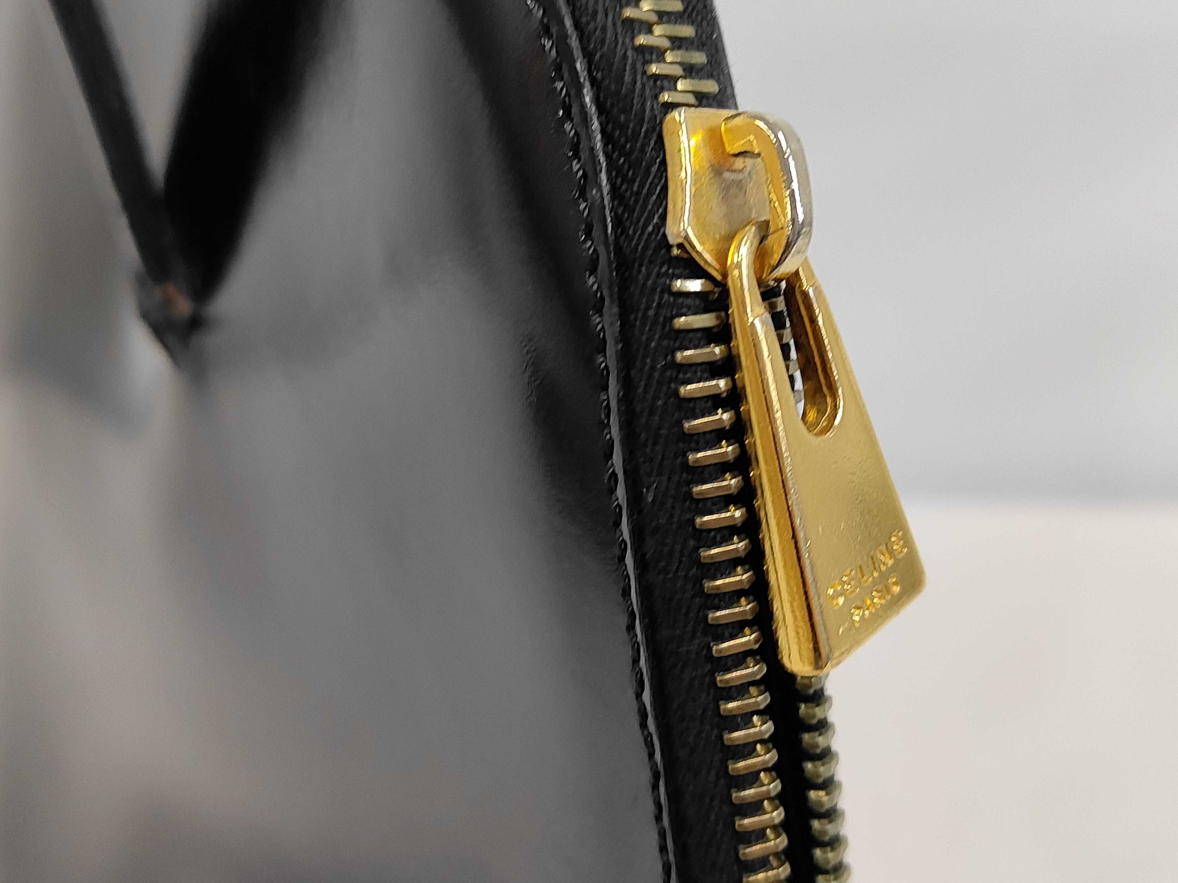 Leather Handbag with Gold Hardware, Black Handbag — view 6