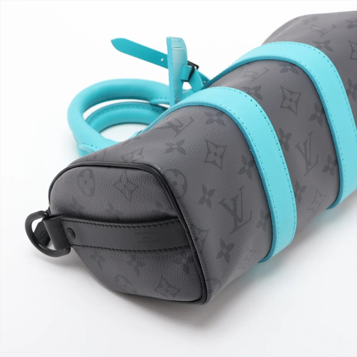 Monogram Eclipse Reverse Keepall Bandoulière 25 M11645 Gray x Blue — view 4