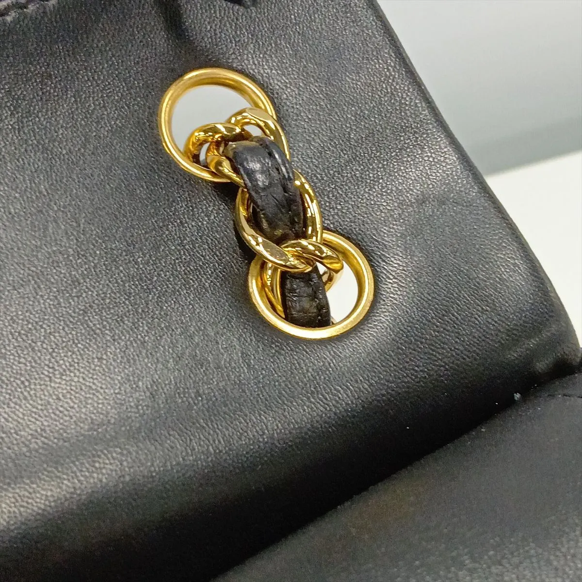 Large Matelassé 30 Lambskin Double Flap Double Chain Bag, Black with Gold Hardware, 19038749, Serial Number 19-series, A58600 — view 15