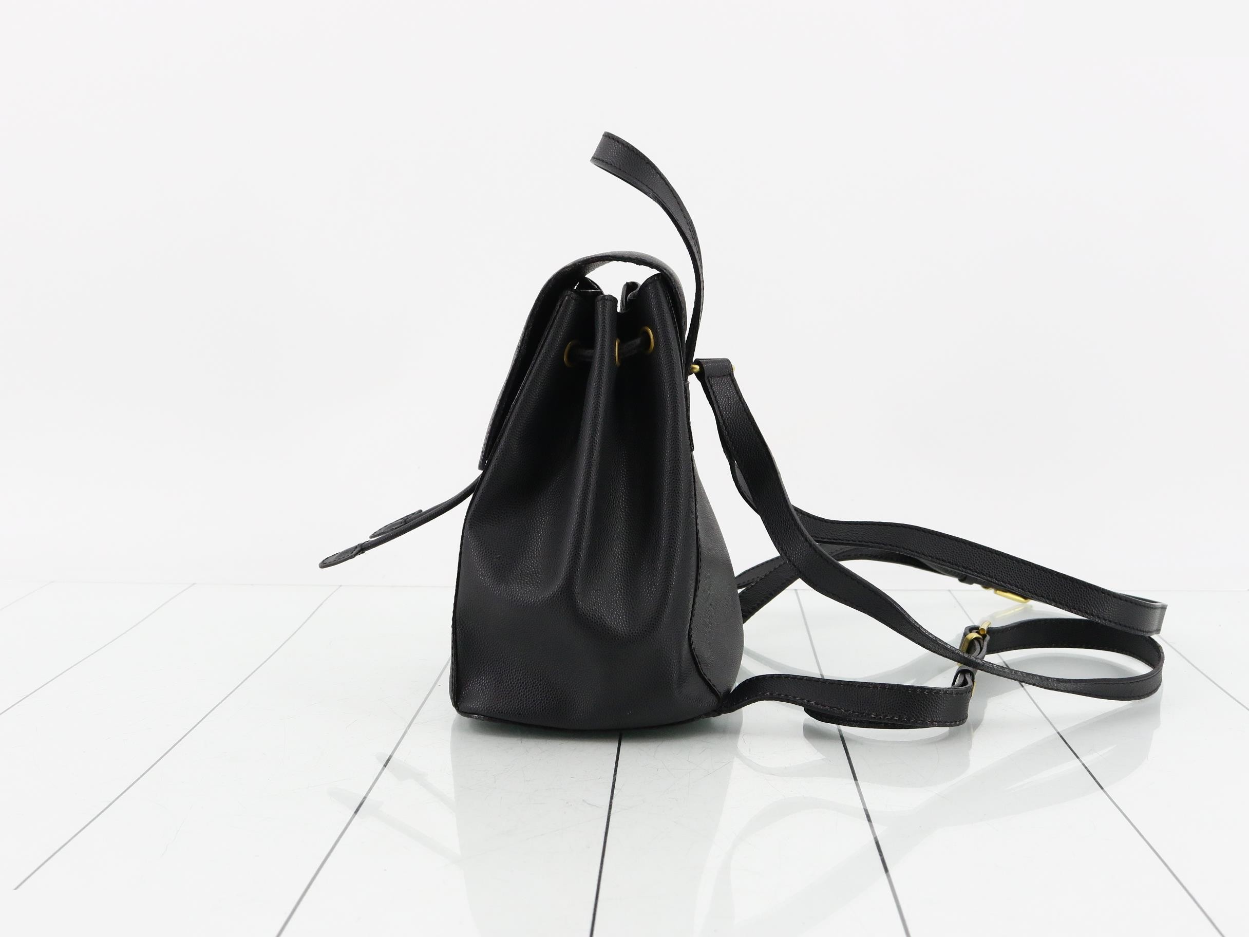 Triomphe Leather Backpack, Grained Calfskin — view 3