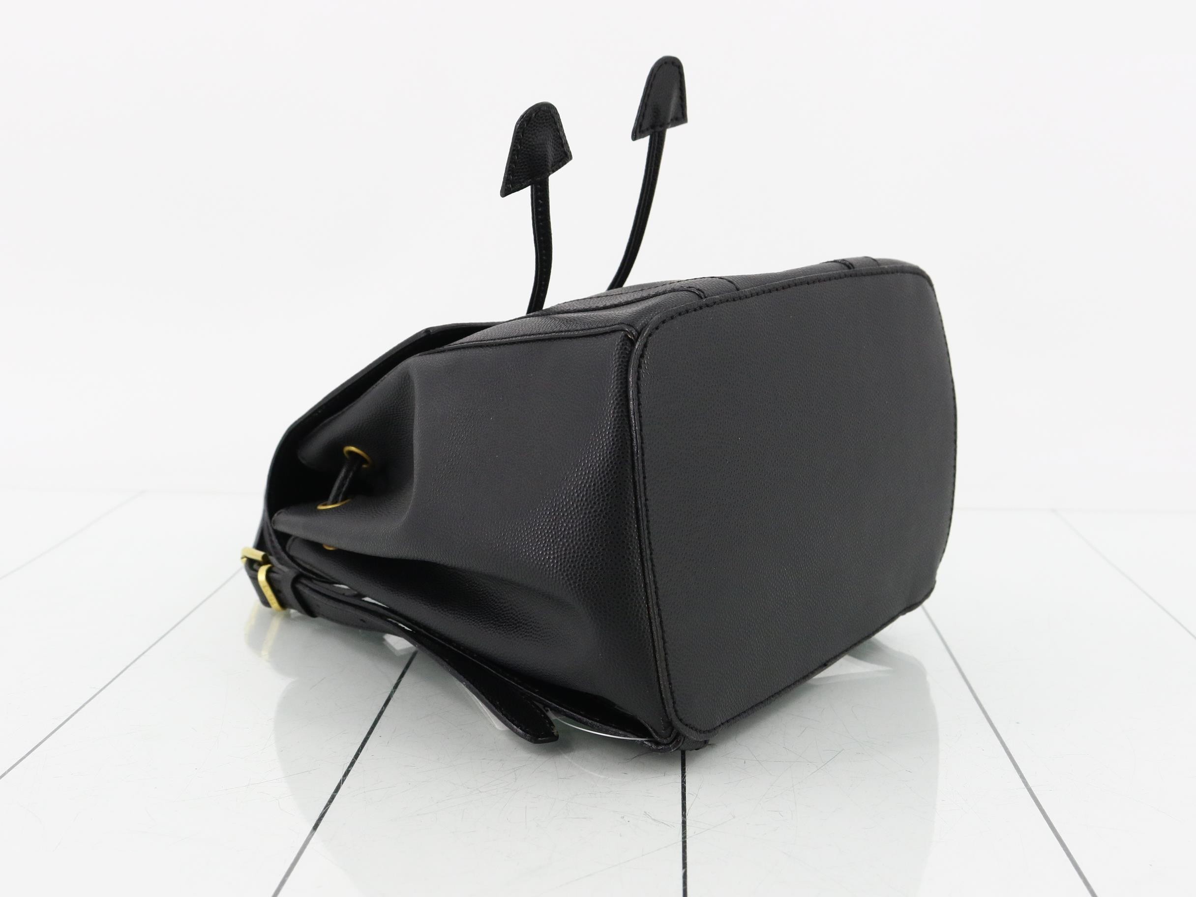 Triomphe Leather Backpack, Grained Calfskin — view 5