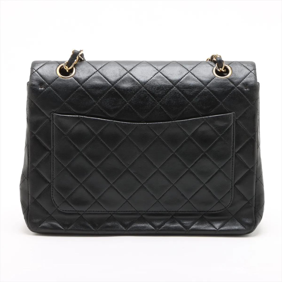 Matelassé Lambskin Double Flap Double Chain Bag, Black with Gold Hardware, Item No. 1636669 (Serial Number 1) — view 2