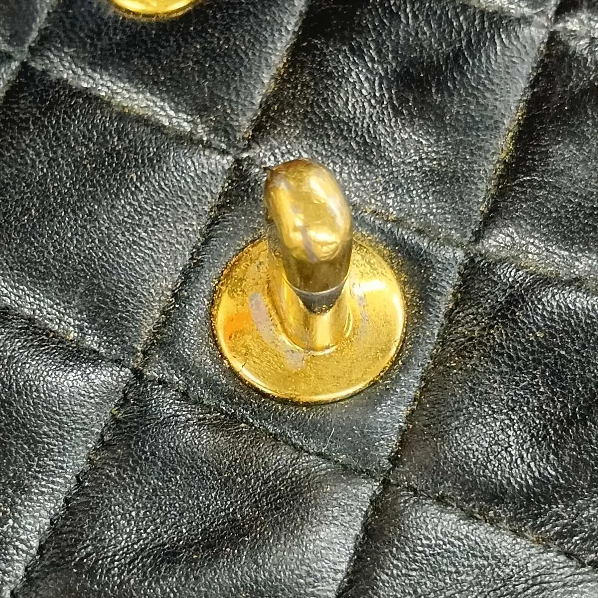 Matelassé Lambskin Double Flap Double Chain Bag, Black with Gold Hardware, Item No. 1636669 (Serial Number 1) — view 11