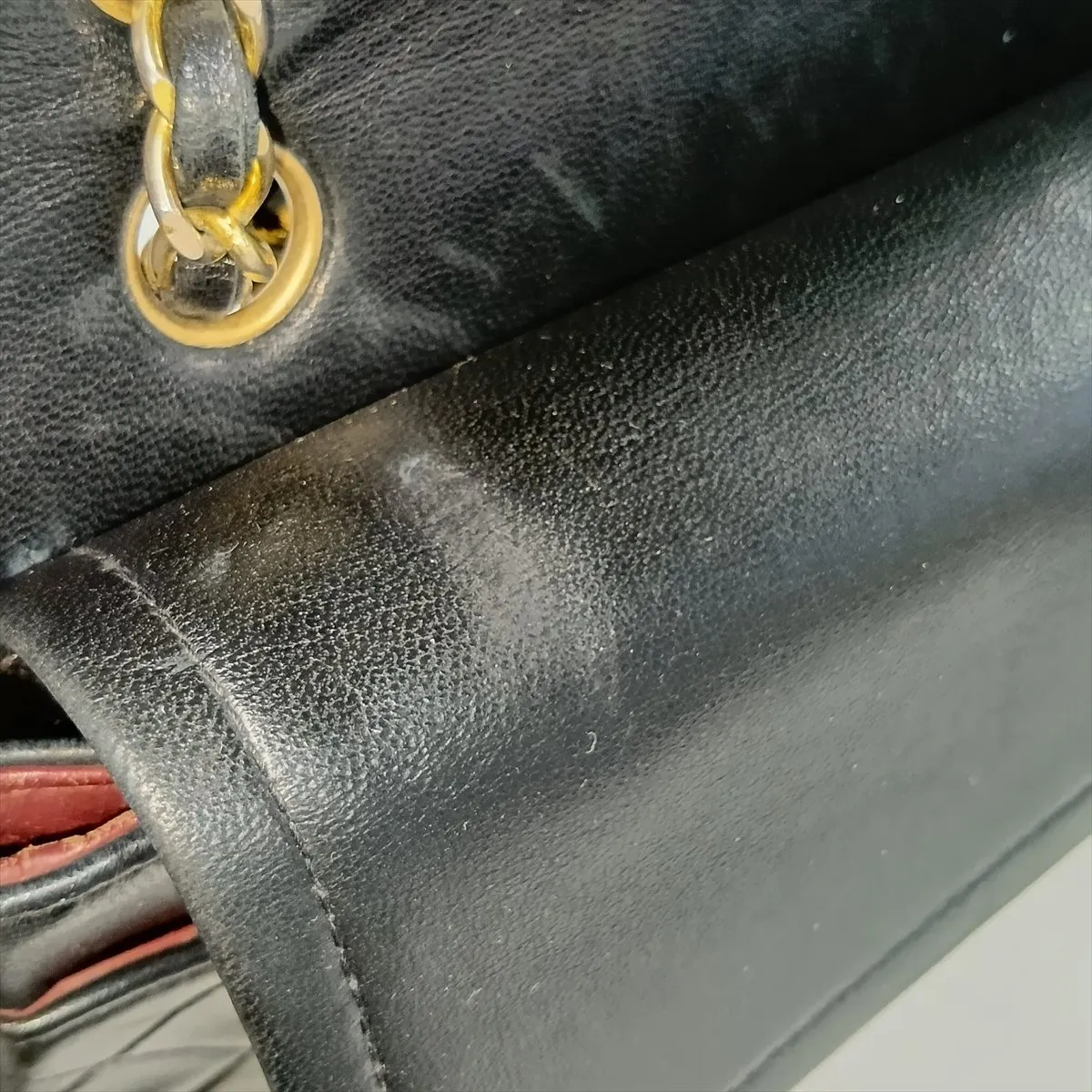 Matelassé Lambskin Double Flap Double Chain Bag, Black with Gold Hardware, Item No. 1636669 (Serial Number 1) — view 12