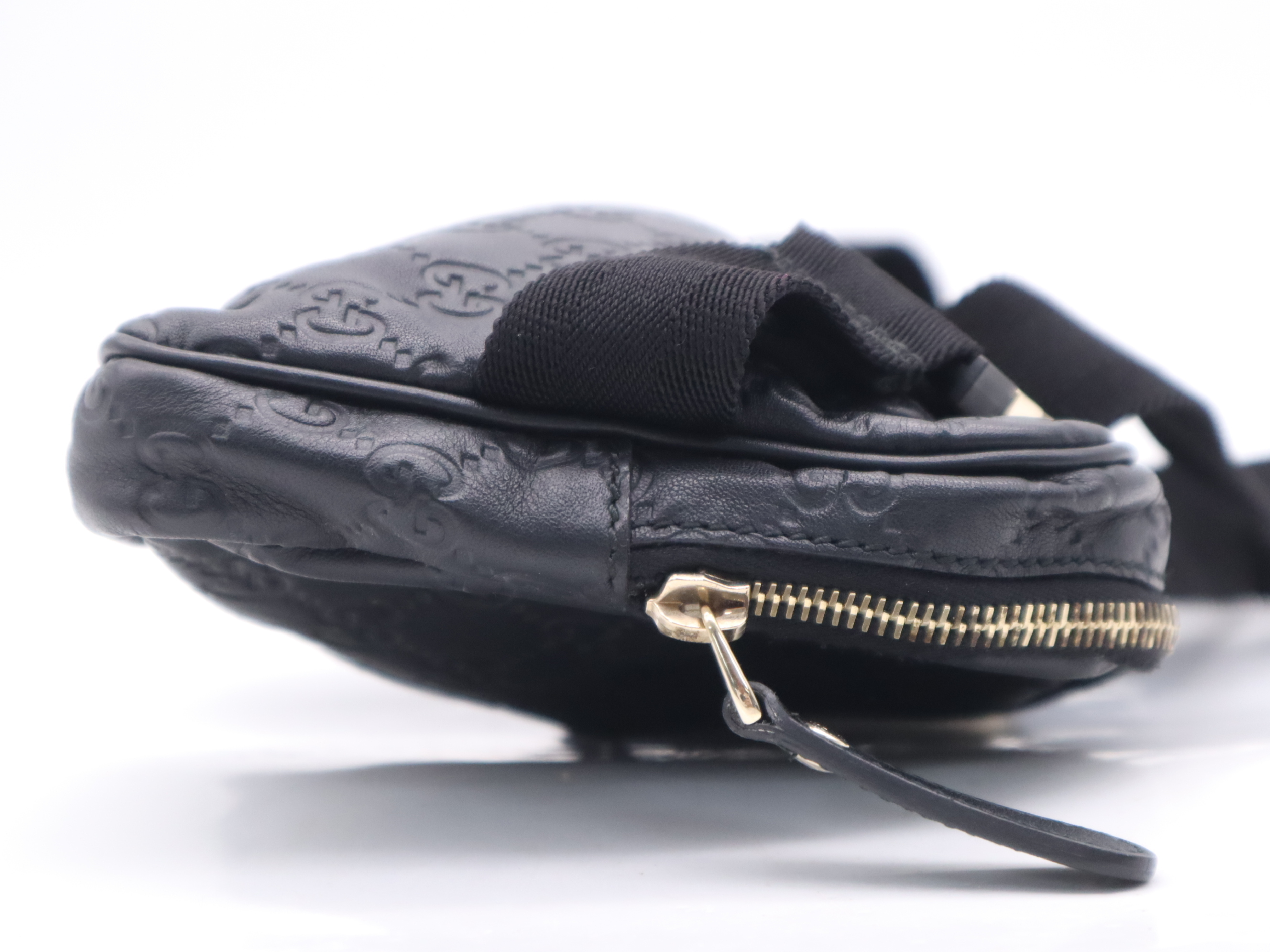 246417 Guccissima Waist Bag, Black, Gold Hardware — view 5