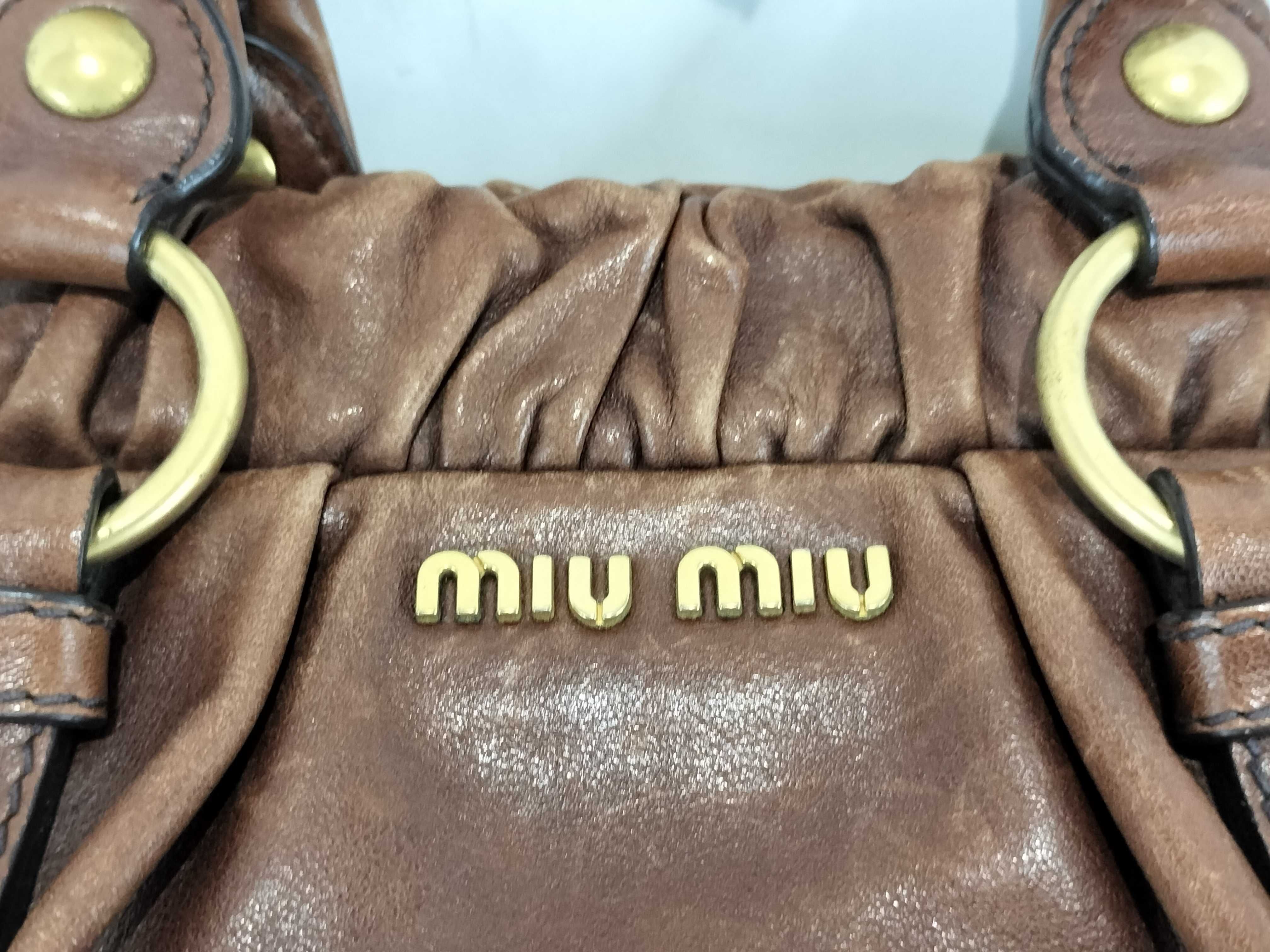 Vitello Luxe 2-Way Leather Shoulder Bag, Brown — view 2