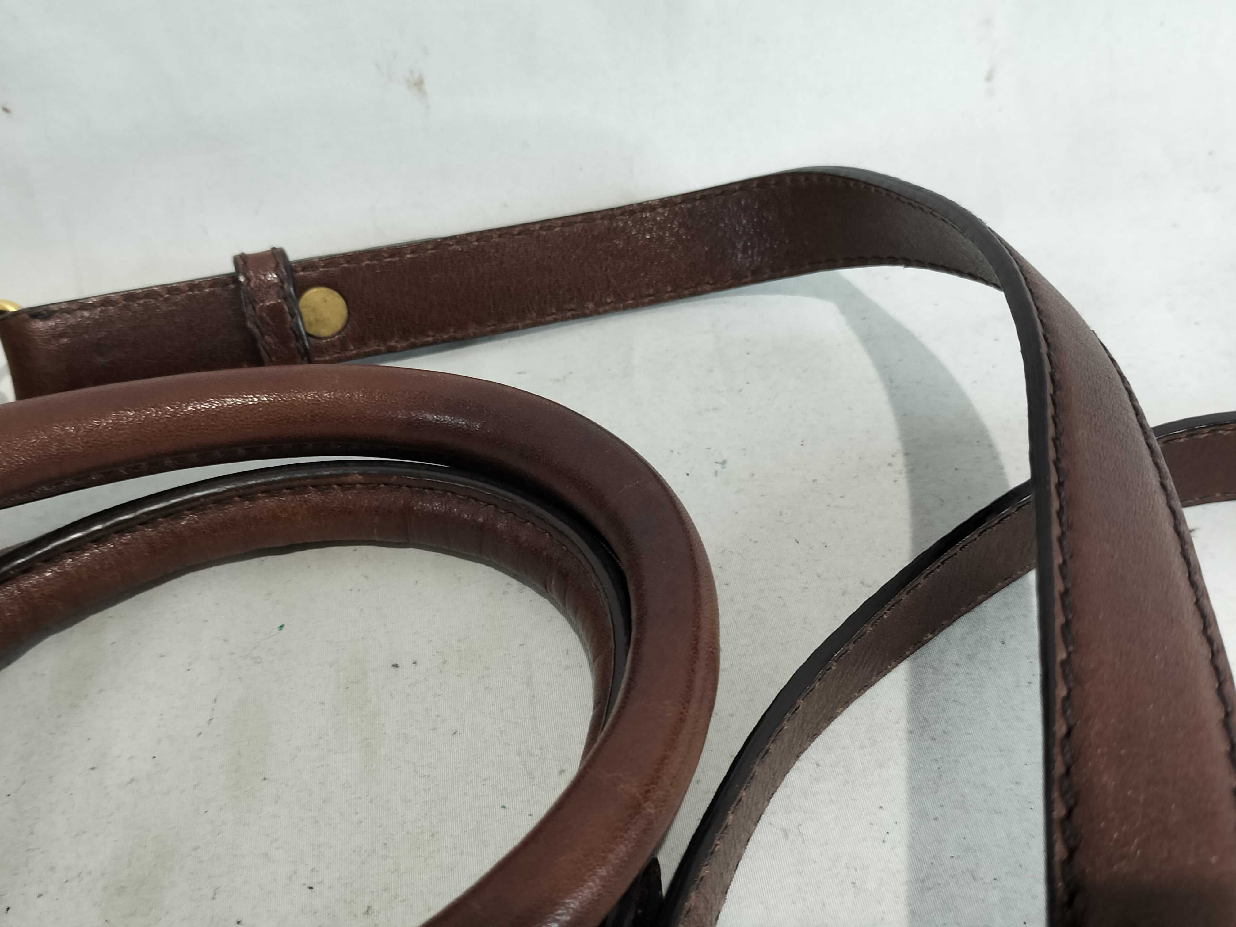 Vitello Luxe 2-Way Leather Shoulder Bag, Brown — view 5