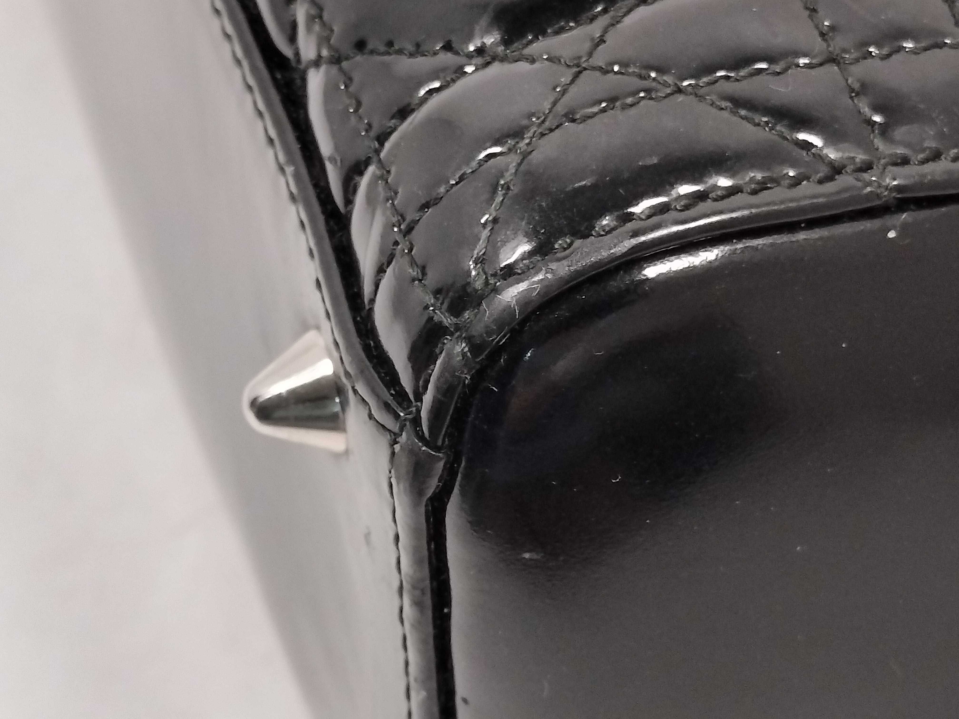 Lady Dior Medium Patent Cannage Black 2-way Handbag — view 6