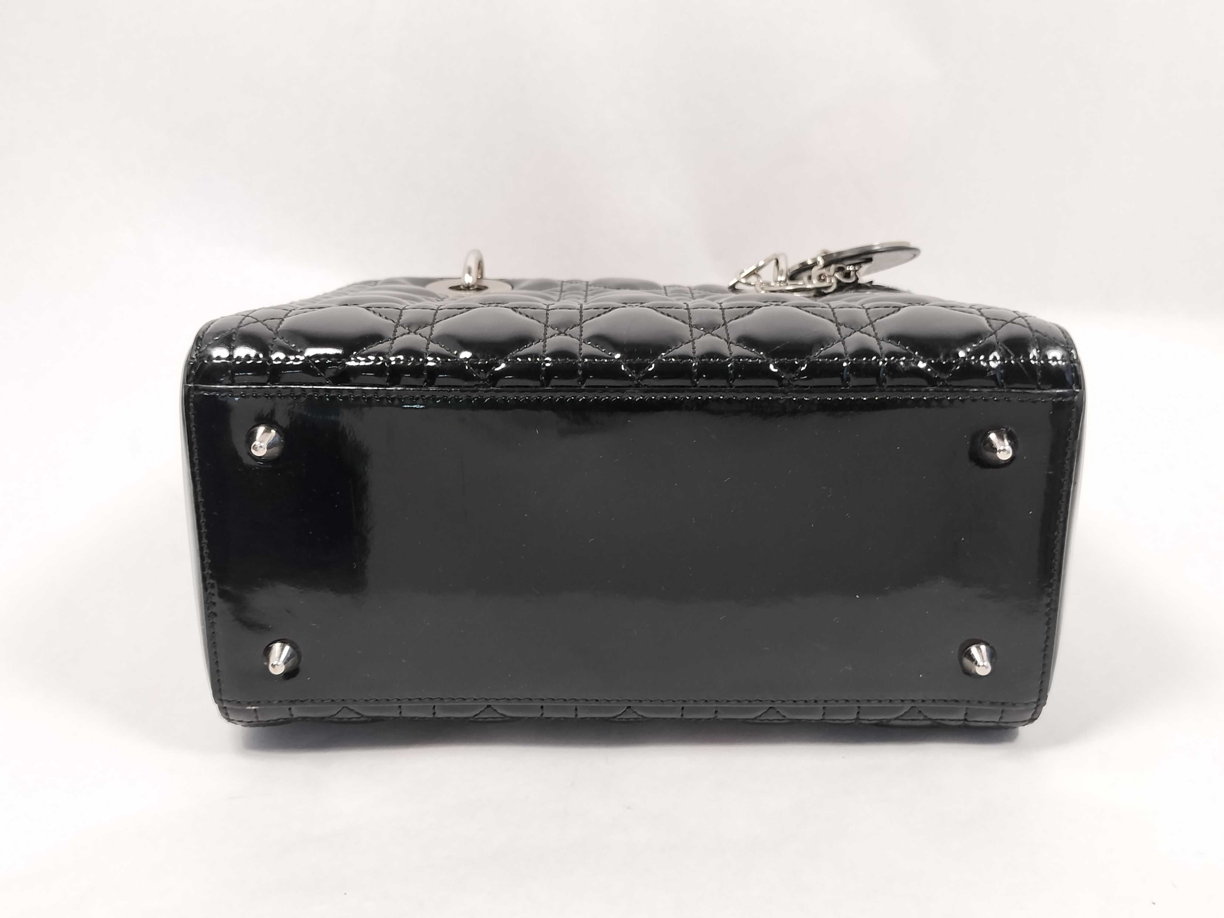 Lady Dior Medium Patent Cannage Black 2-way Handbag — view 7