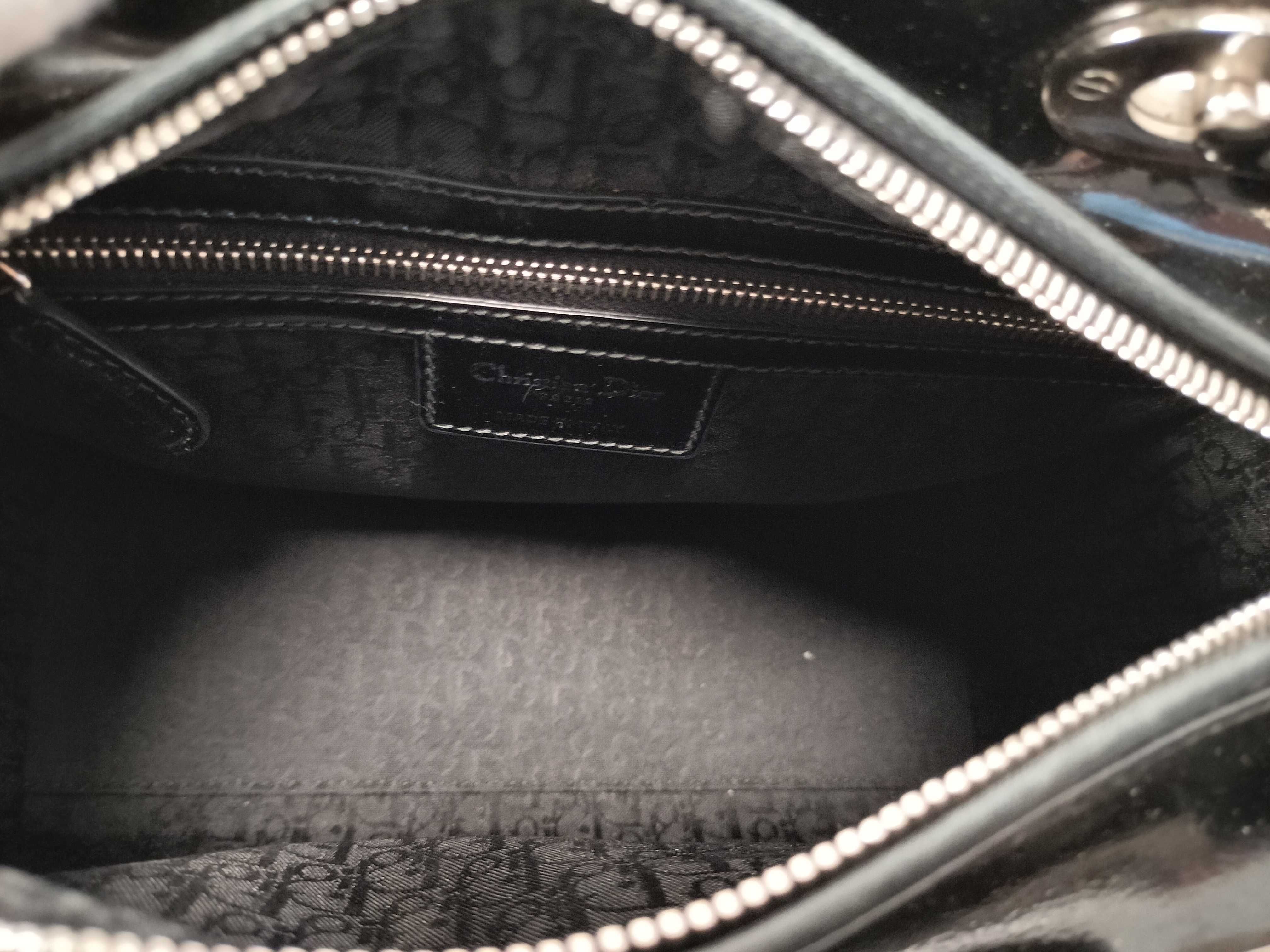 Lady Dior Medium Patent Cannage Black 2-way Handbag — view 10