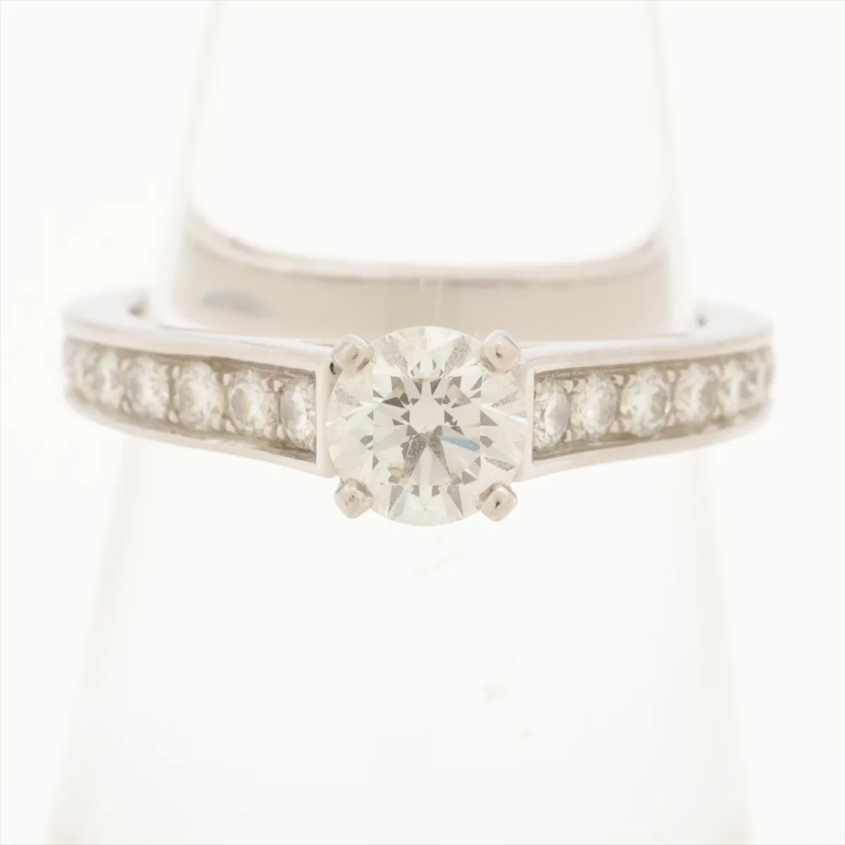Solitaire 1895 Half Eternity Diamond Ring, Pt950, 4.4g, 0.50 diamonds, size 48, ZF3864, GIA 2013 issue, GIA No. 2156081738 — view 4