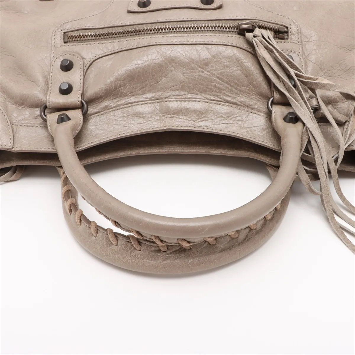 The City Leather 2WAY Handbag Beige 115748 with Mirror — view 5