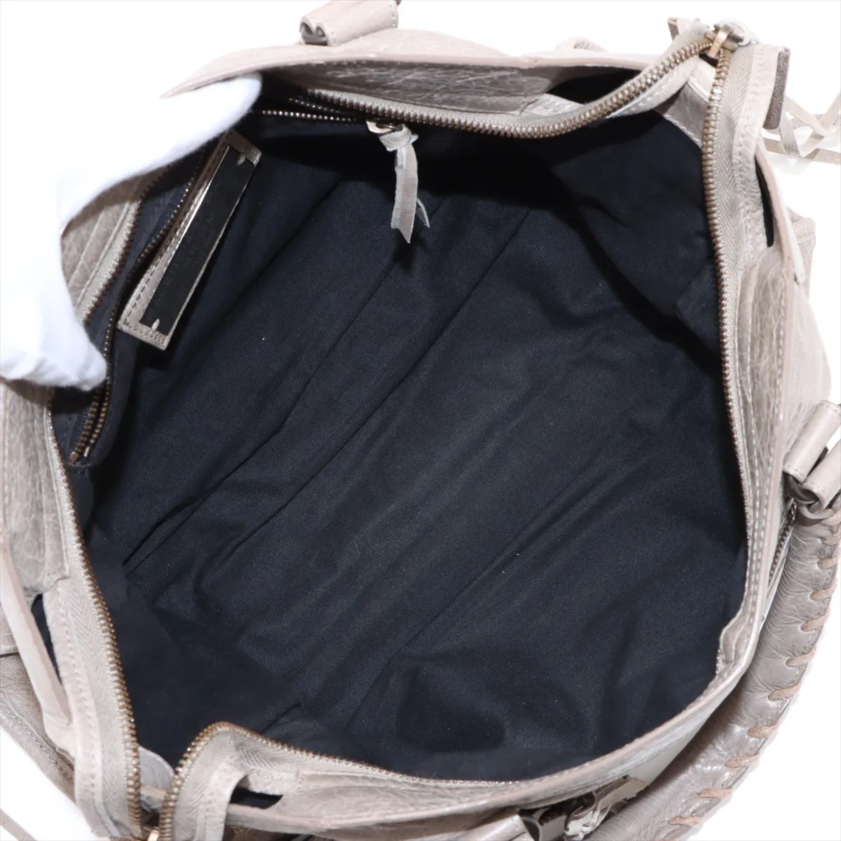 The City Leather 2WAY Handbag Beige 115748 with Mirror — view 8