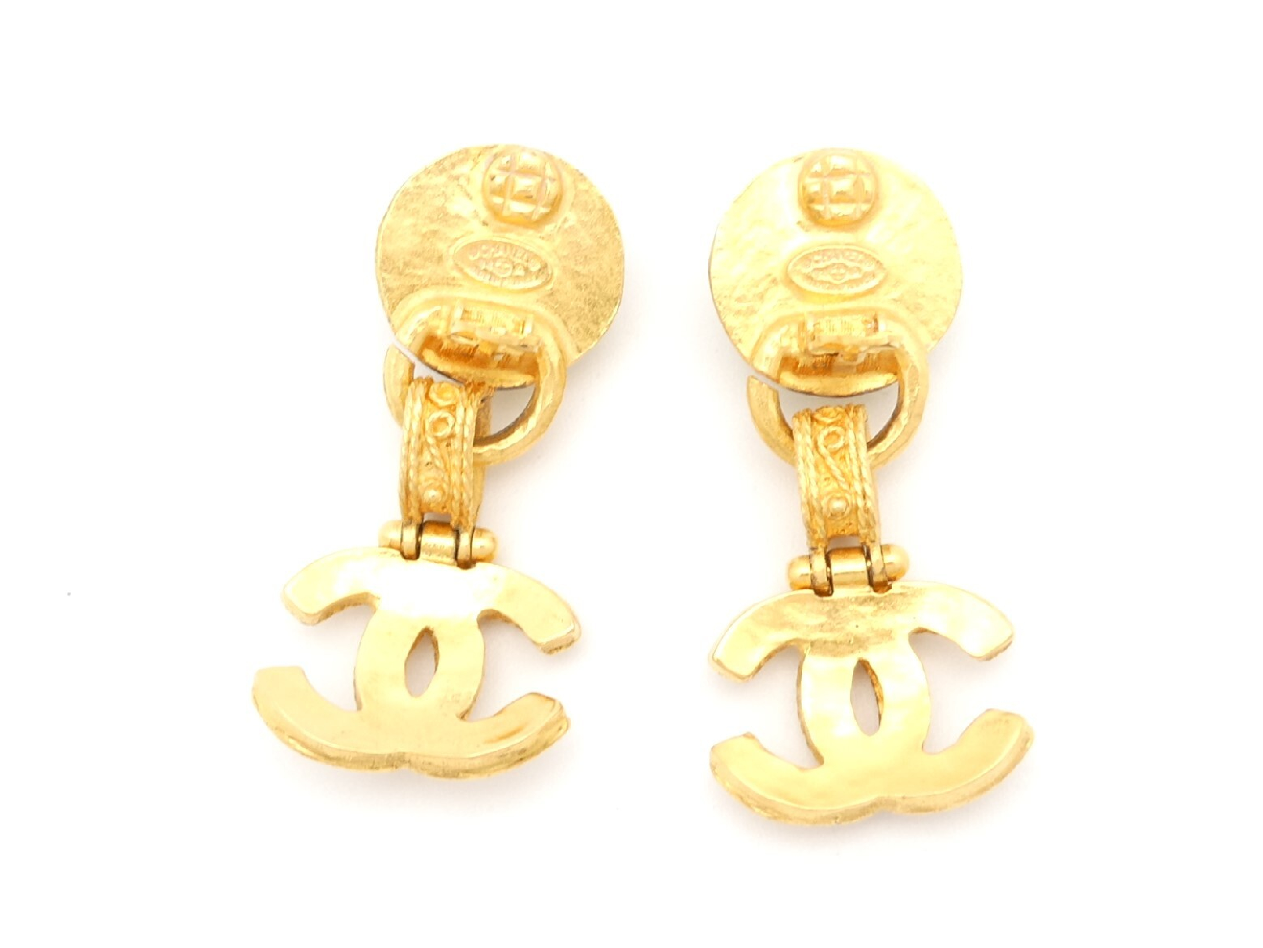 Coco Mark Swing Gold Earrings — view 3