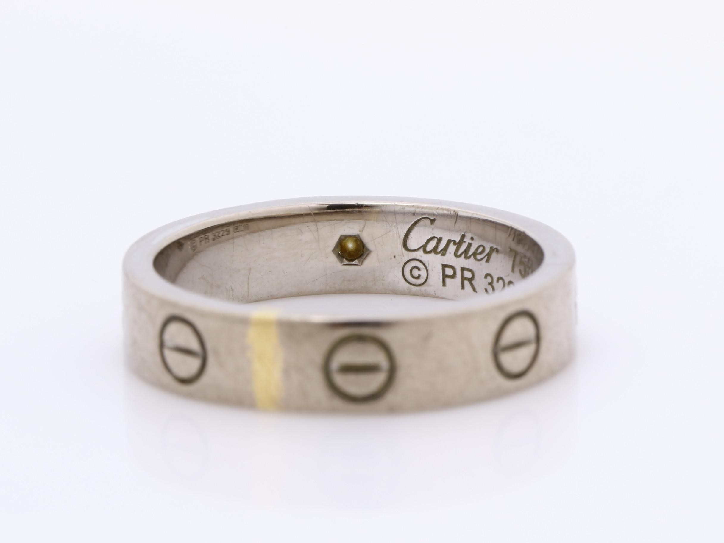 Mini Love Ring, 750WG, 1PD, #48 (actual size #9), width approx. 3.9mm, 4.5g — view 4
