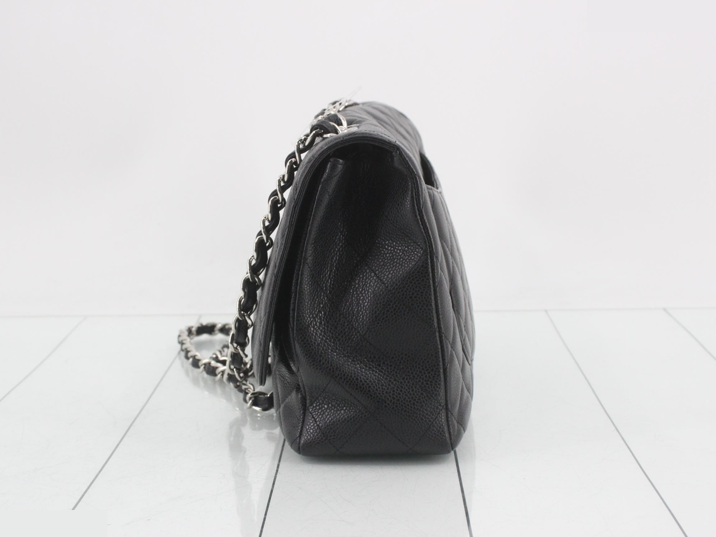 Large Matelassé 30 Caviar Skin Double Chain Shoulder Bag — view 3