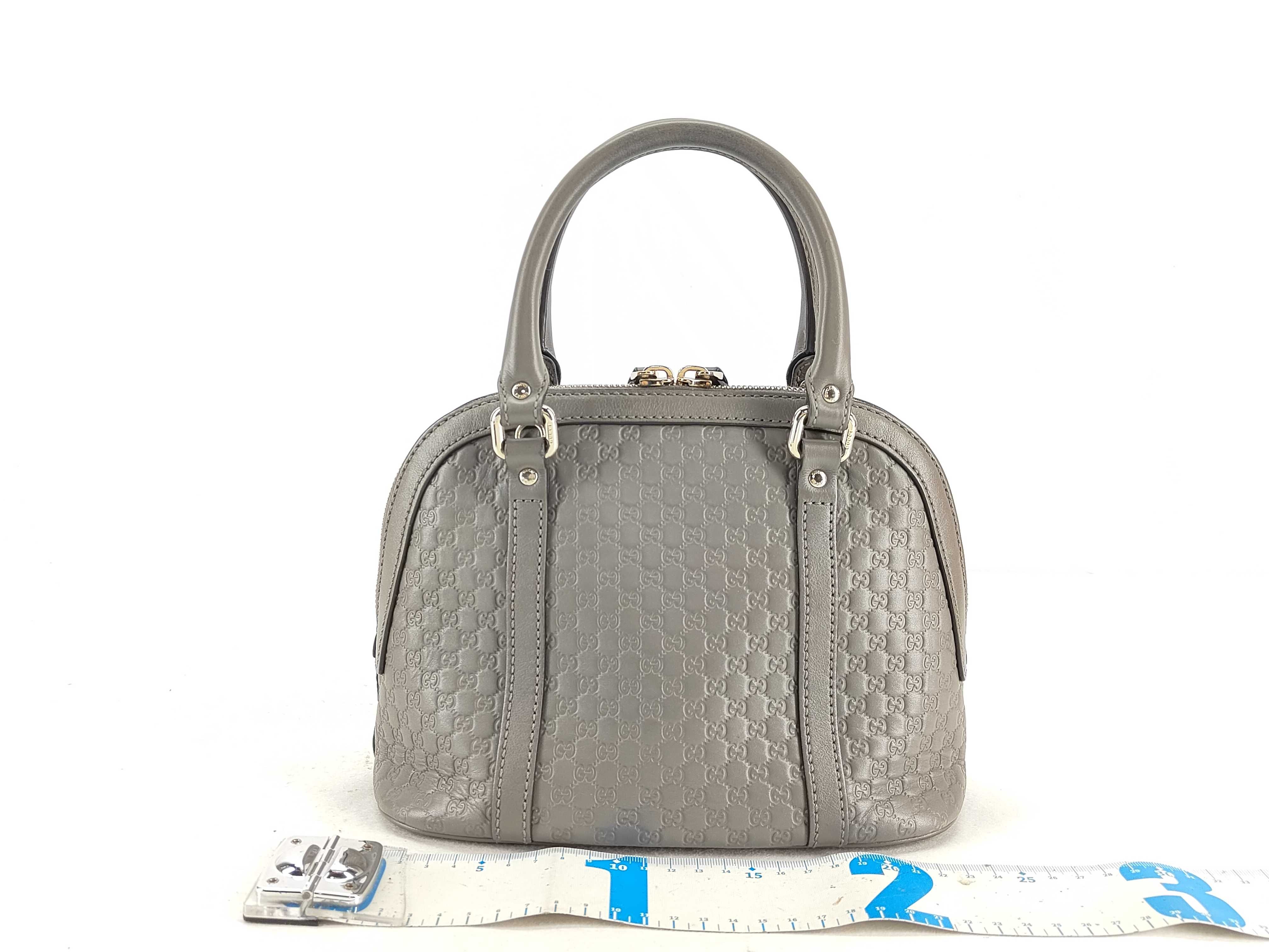 Microguccissima 2-Way Handbag 449654 Leather Gray with Strap — view 2