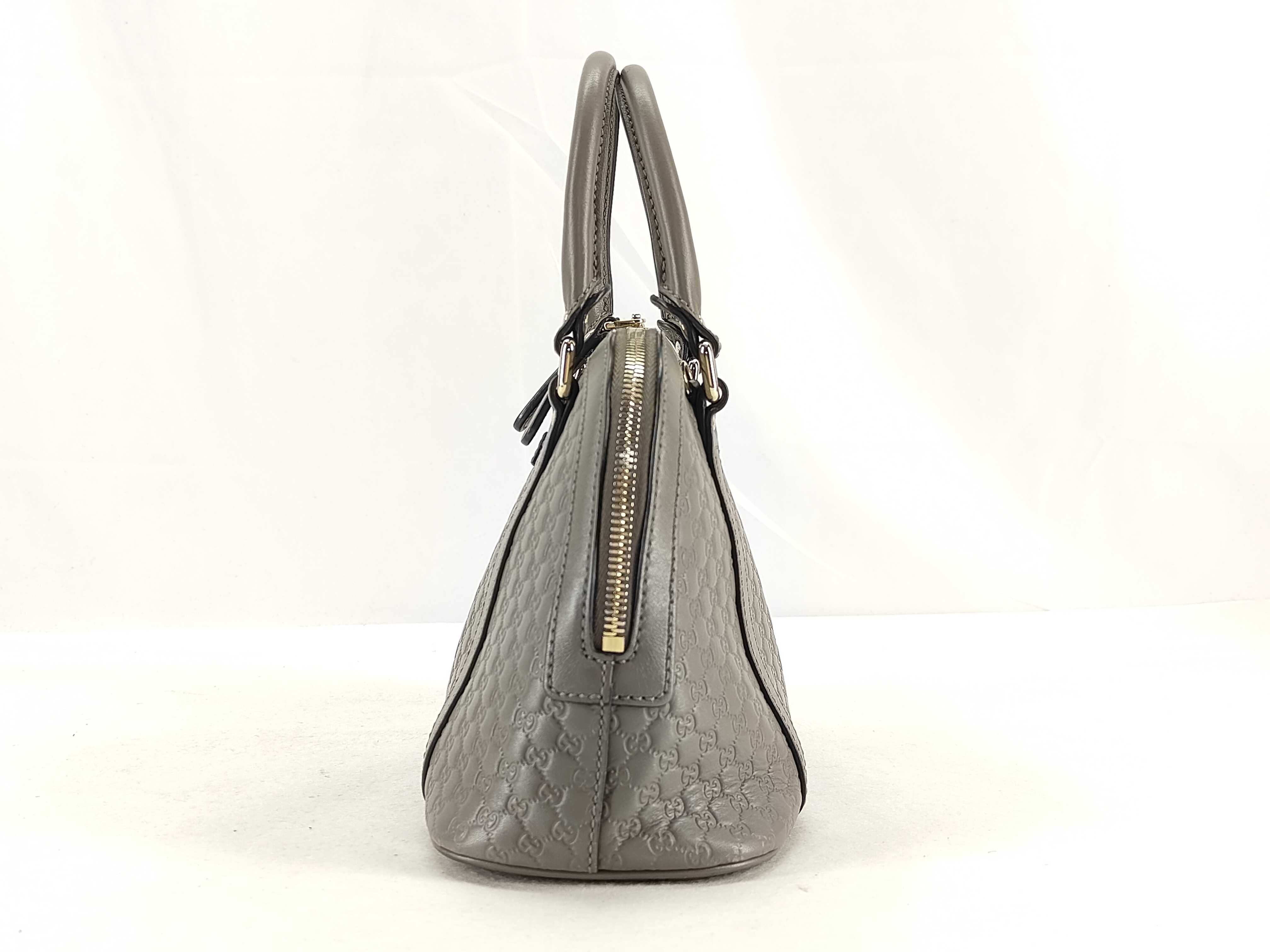 Microguccissima 2-Way Handbag 449654 Leather Gray with Strap — view 3